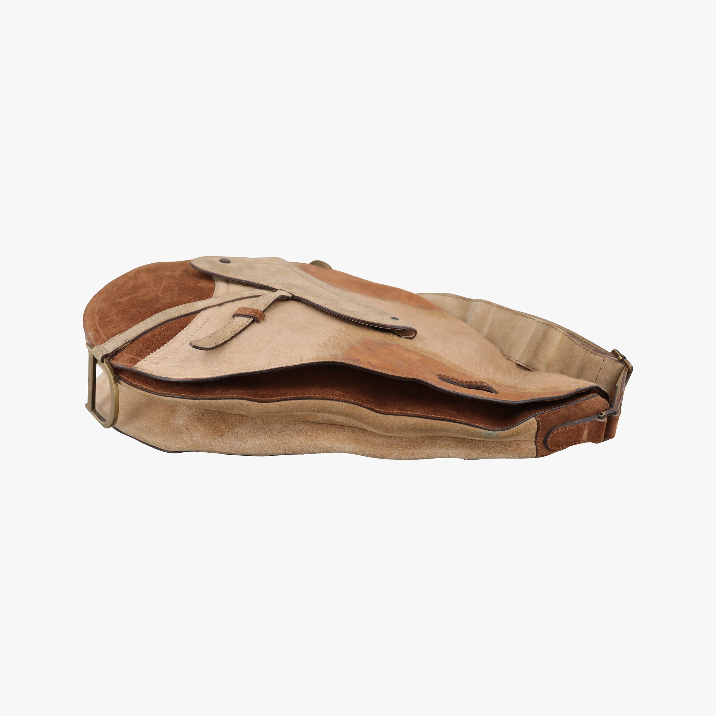 Secondhand Christian Dior Saddle Brown Pony Hair ×Suede ×Embossed Leather  shoulderbag | stylenewstar
