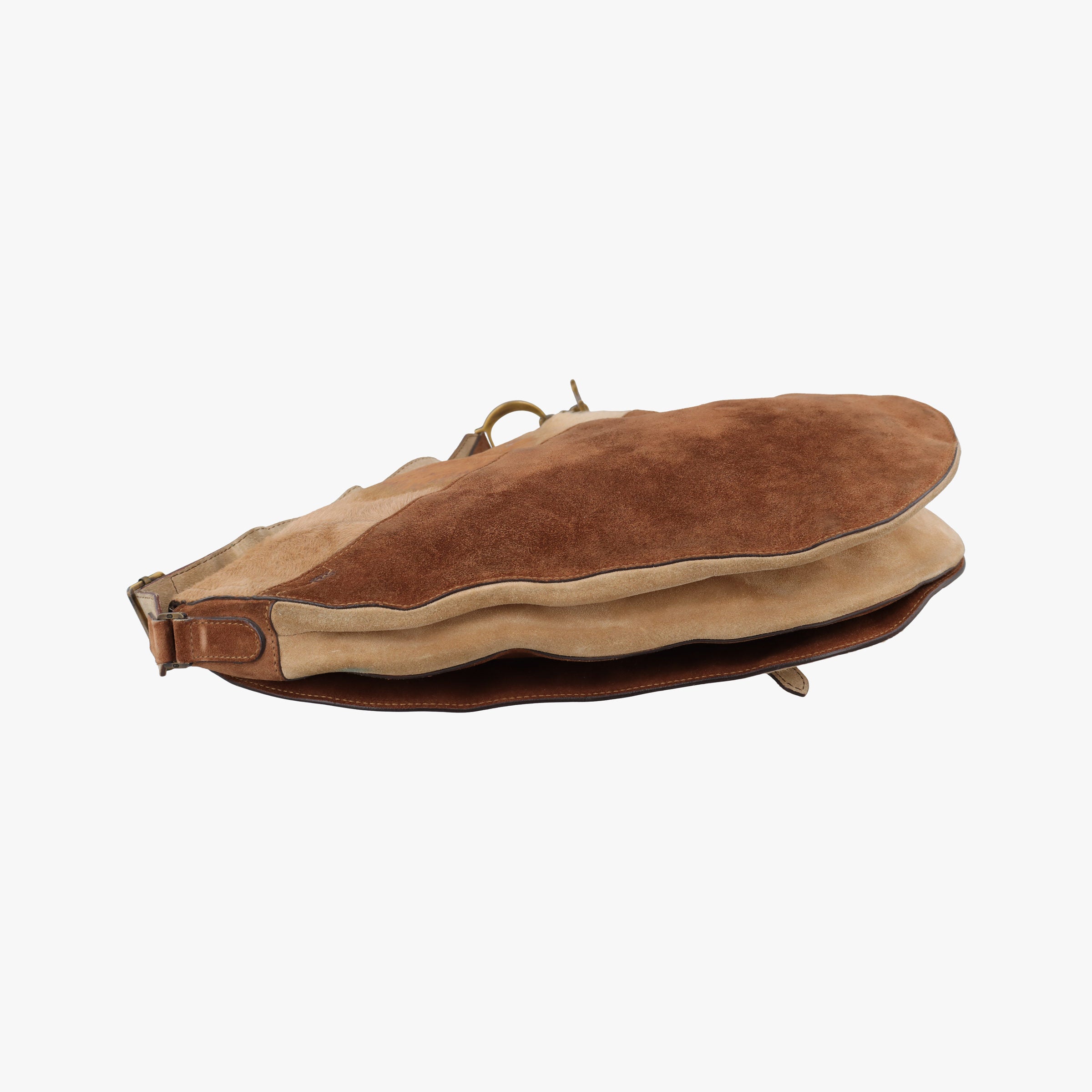 Secondhand Christian Dior Saddle Brown Pony Hair ×Suede ×Embossed Leather  shoulderbag | stylenewstar