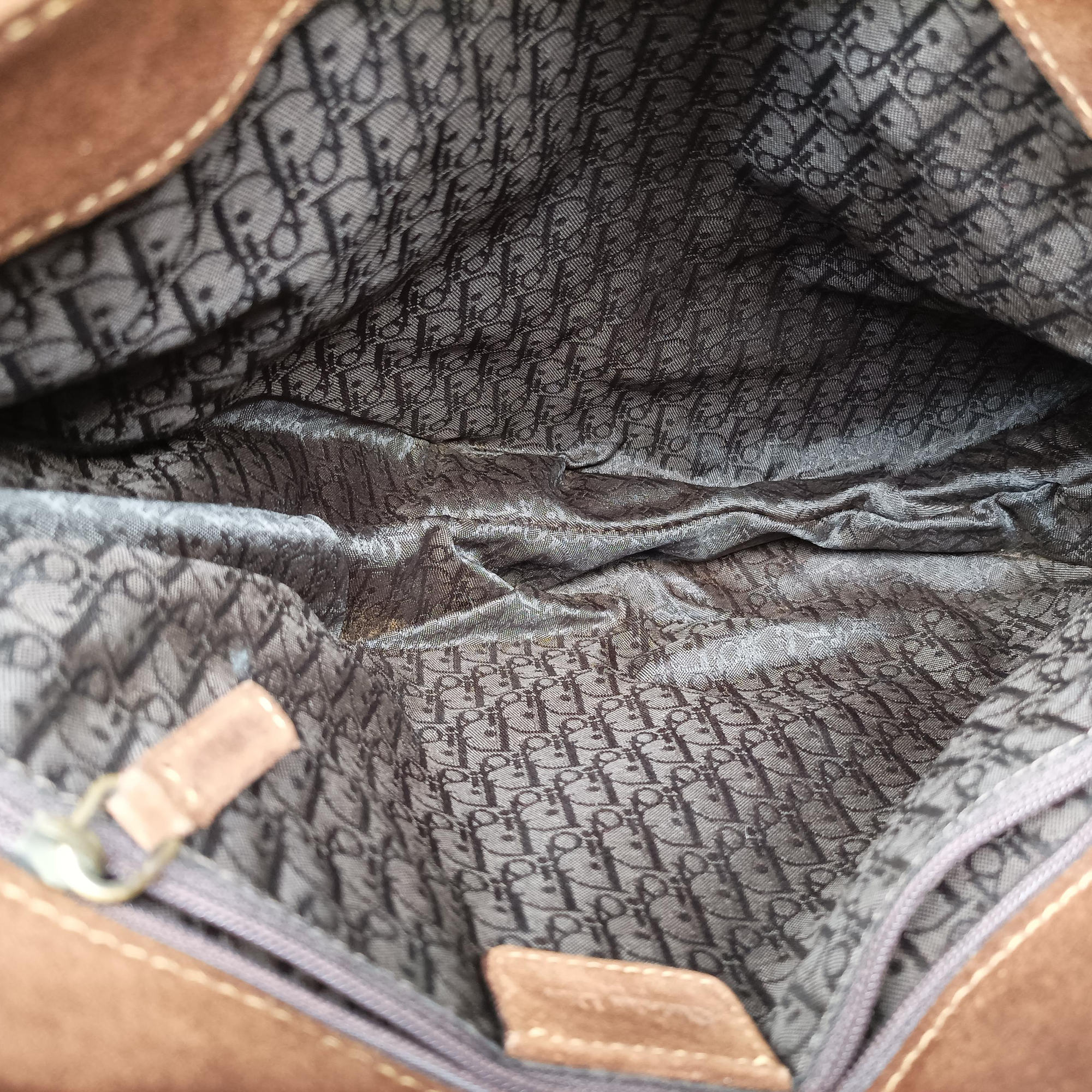 Secondhand Christian Dior Saddle Brown Pony Hair ×Suede ×Embossed Leather  shoulderbag | stylenewstar