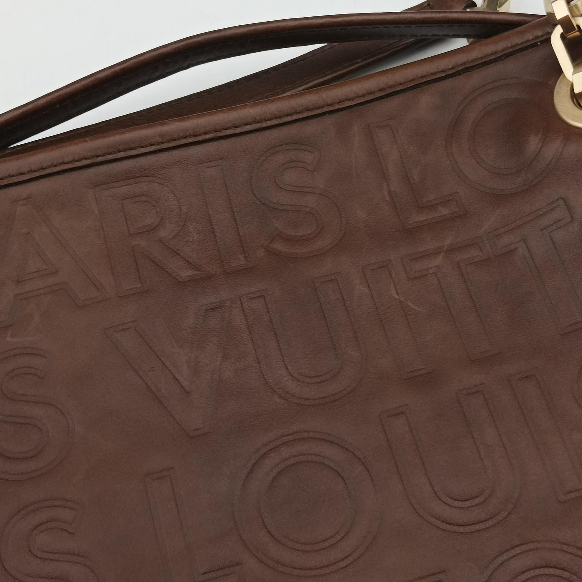 Pre-owned Louis Vuitton Whisper Moka  Monogram Paris Souple Leather M95828 handbag | stylenewstar