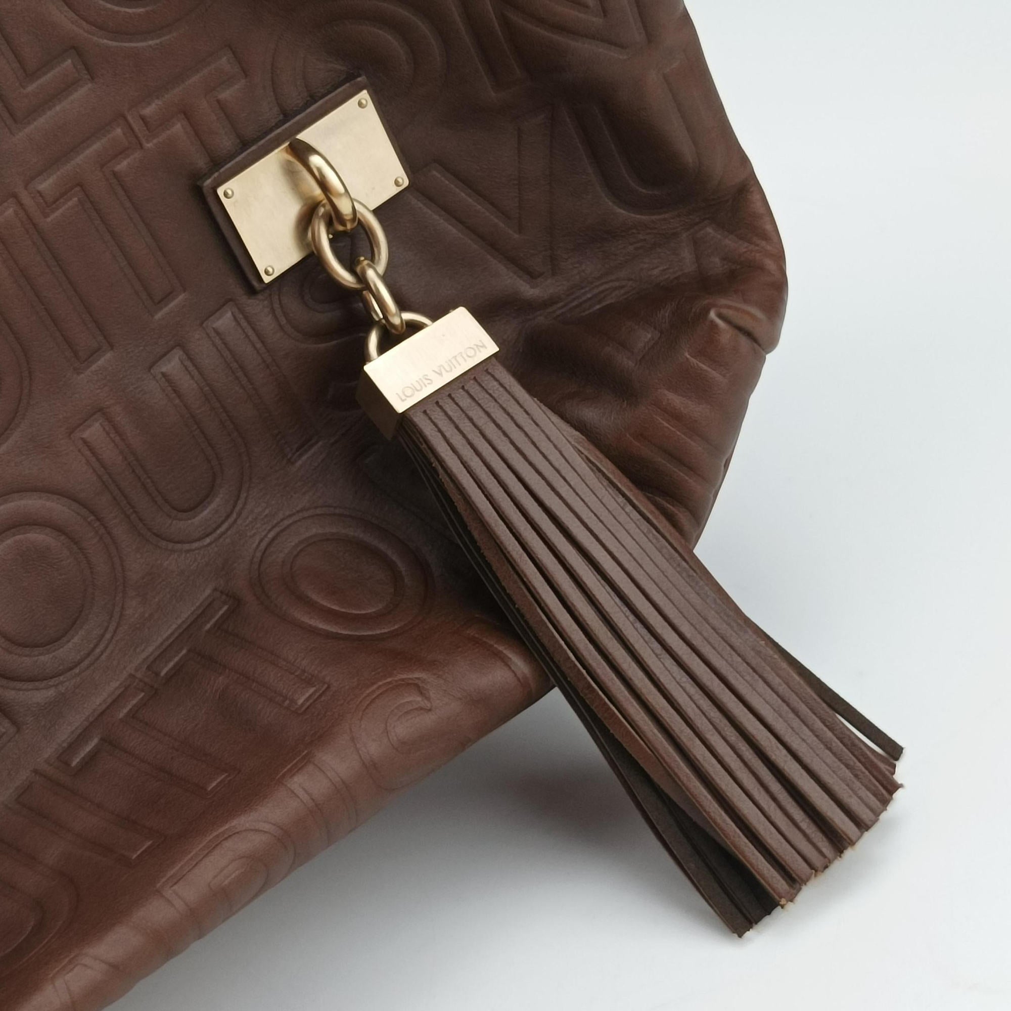 Pre-owned Louis Vuitton Whisper Moka  Monogram Paris Souple Leather M95828 handbag | stylenewstar