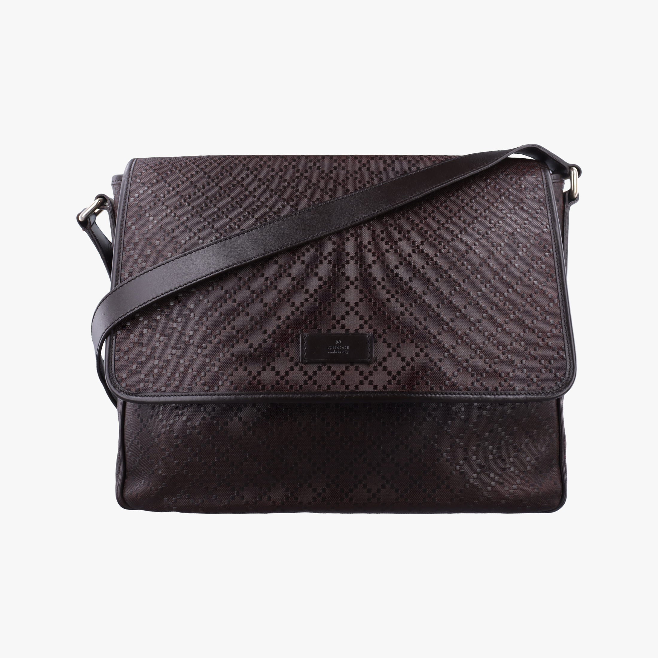Pre-owned Gucci Guccissima Messenger Brown leather 223665 shoulderbag | stylenewstar