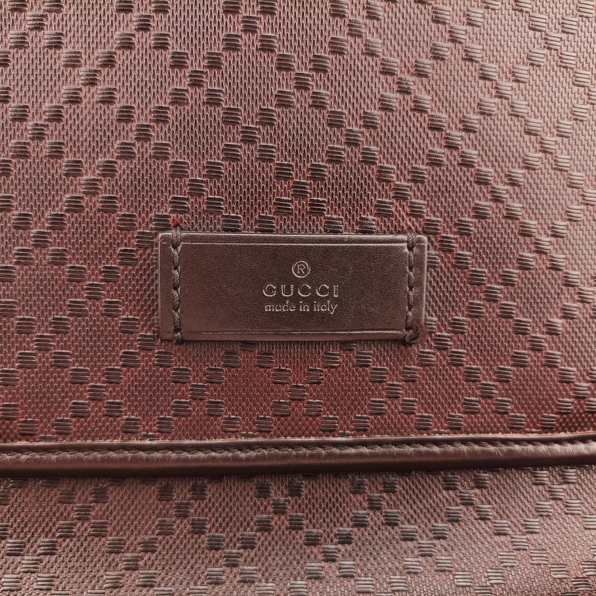 Pre-owned Gucci Guccissima Messenger Brown leather 223665 shoulderbag | stylenewstar
