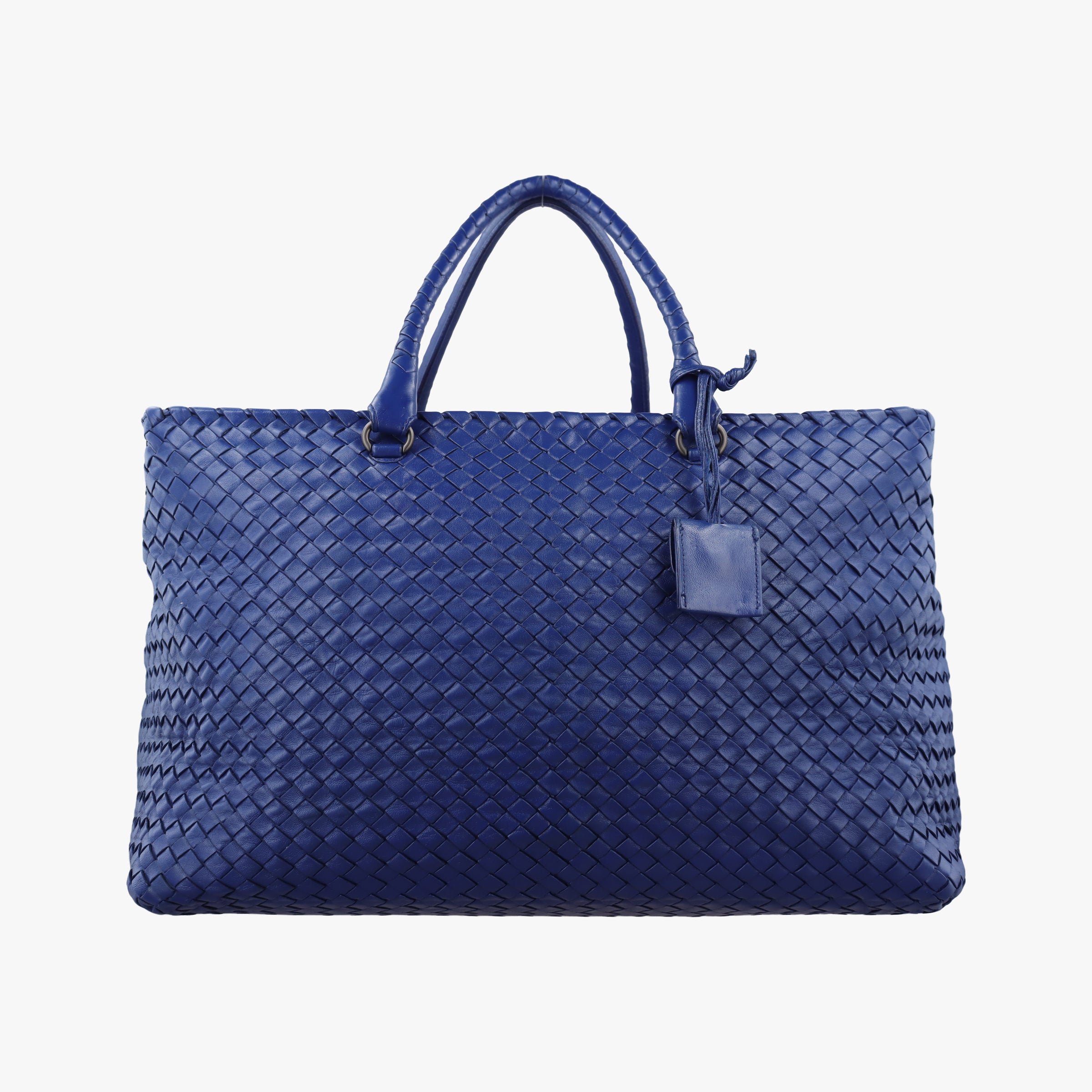 Secondhand Bottega Veneta Intrecciato Briefcase Blue lambskin  handbag | stylenewstar