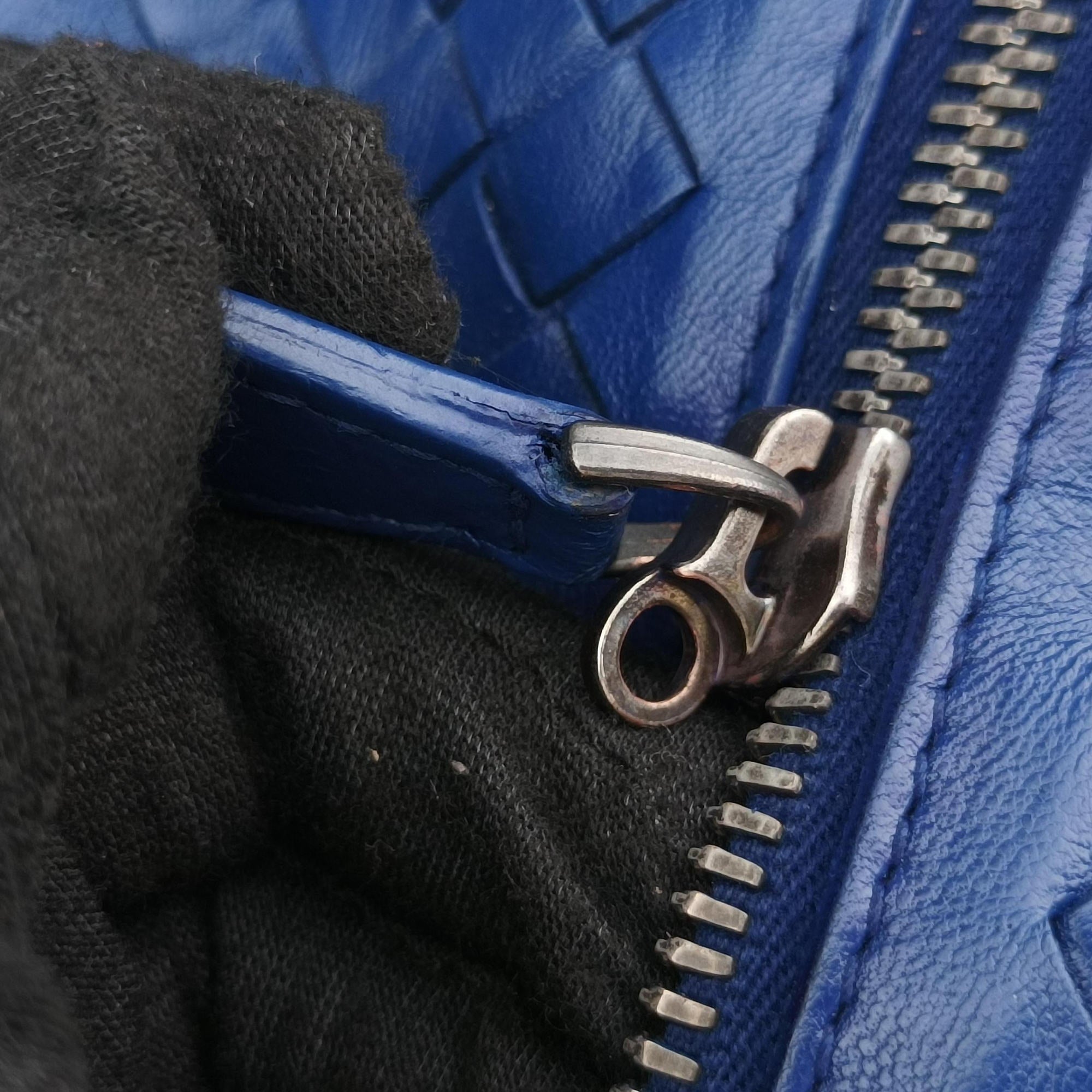 Secondhand Bottega Veneta Intrecciato Briefcase Blue lambskin  handbag | stylenewstar