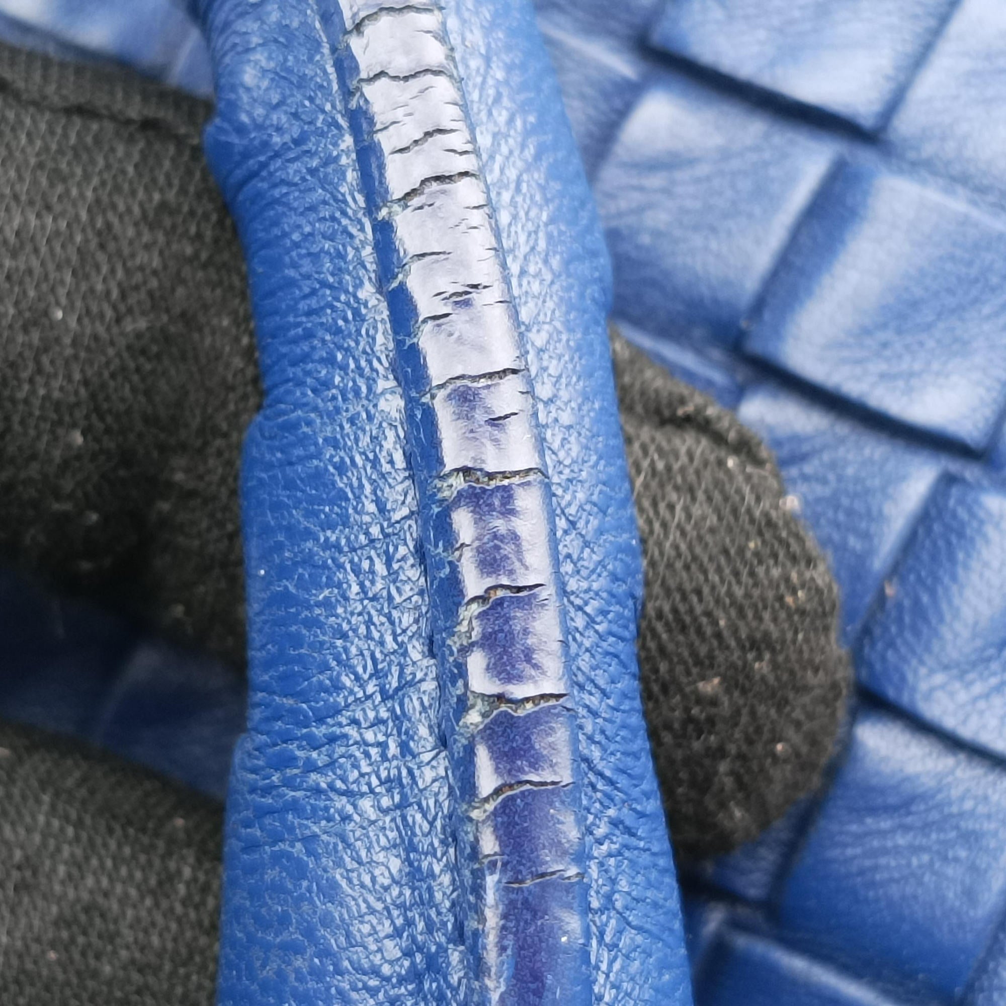 Secondhand Bottega Veneta Intrecciato Briefcase Blue lambskin  handbag | stylenewstar