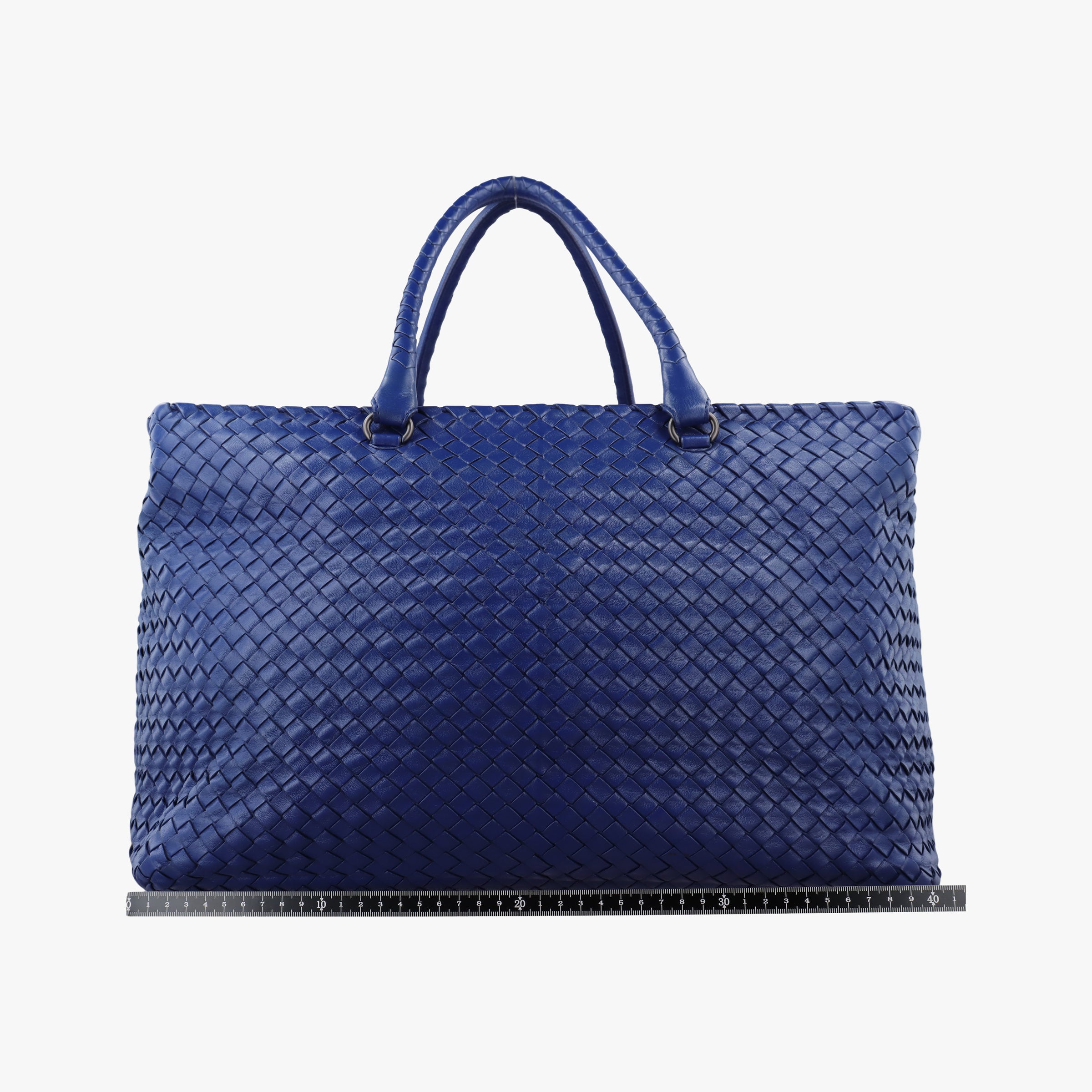 Secondhand Bottega Veneta Intrecciato Briefcase Blue lambskin  handbag | stylenewstar