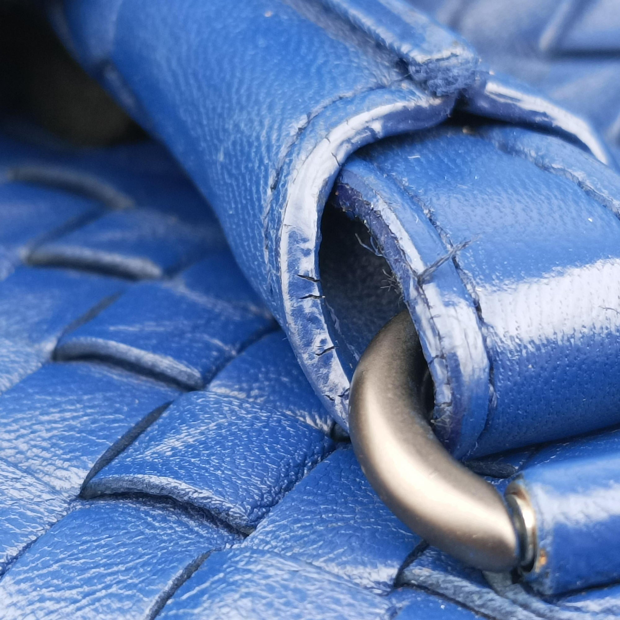 Secondhand Bottega Veneta Intrecciato Briefcase Blue lambskin  handbag | stylenewstar