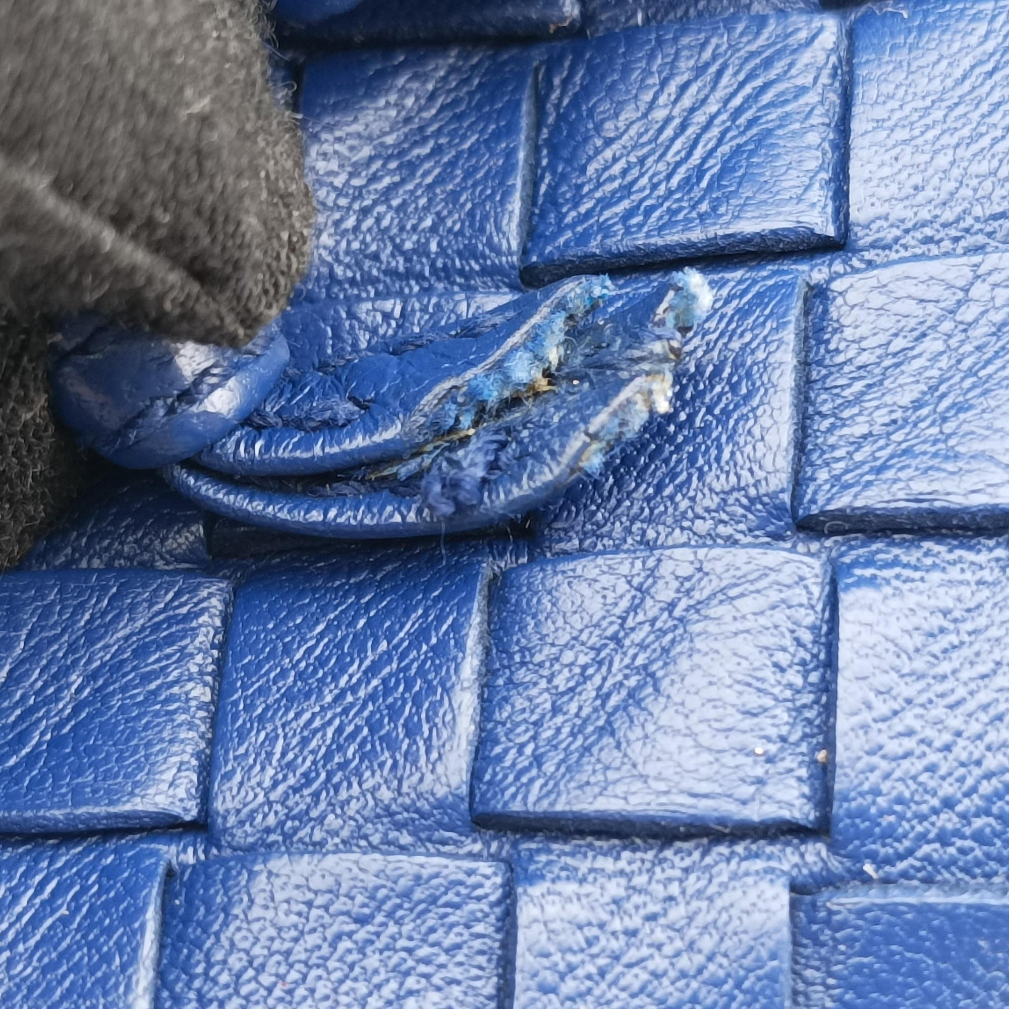 Secondhand Bottega Veneta Intrecciato Briefcase Blue lambskin  handbag | stylenewstar