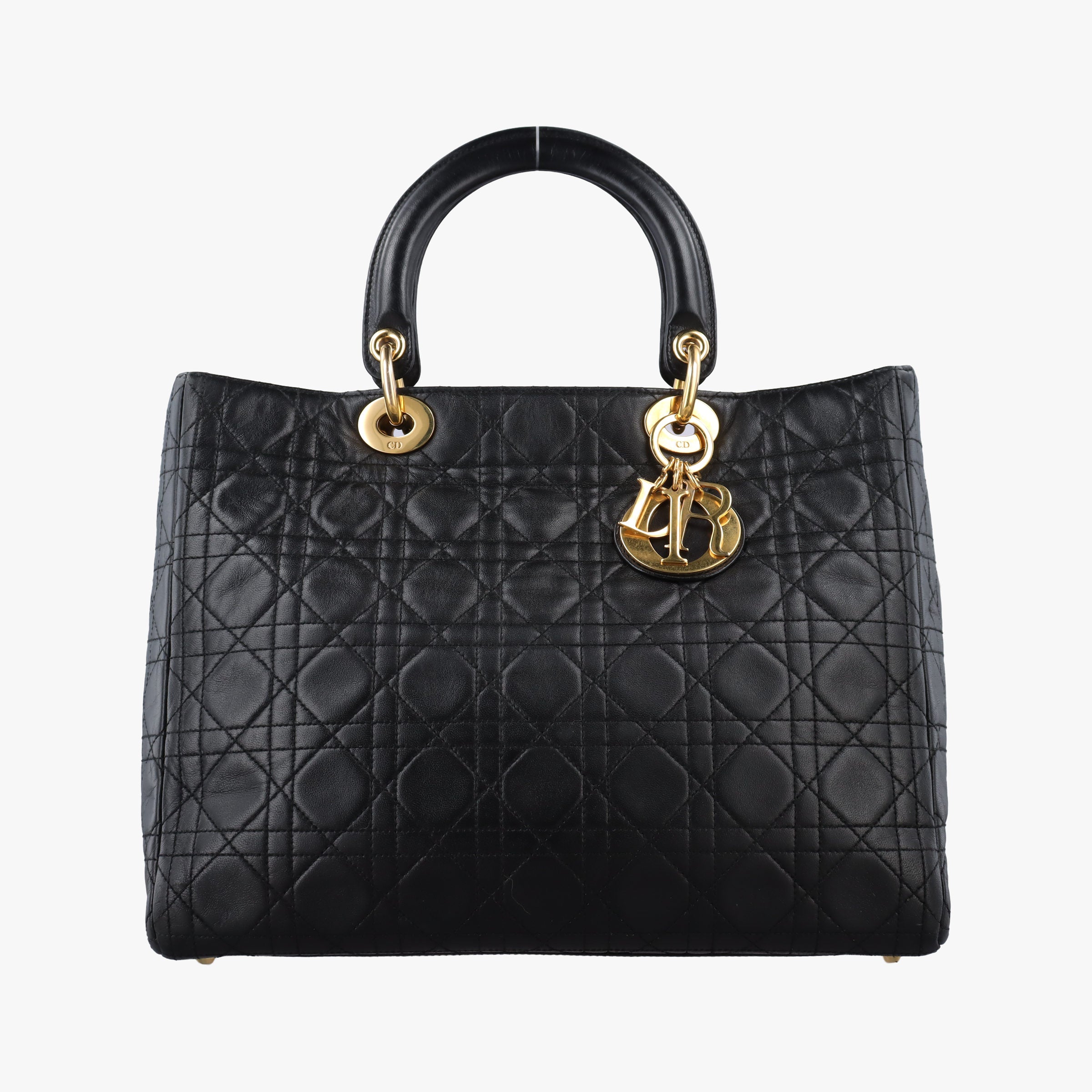 Pre-owned Christian Dior Lady Dior Black lambskin  handbag | stylenewstar