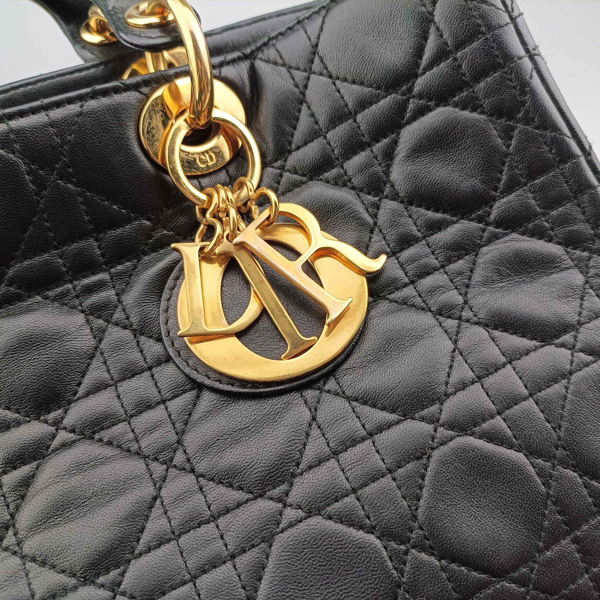 Pre-owned Christian Dior Lady Dior Black lambskin  handbag | stylenewstar