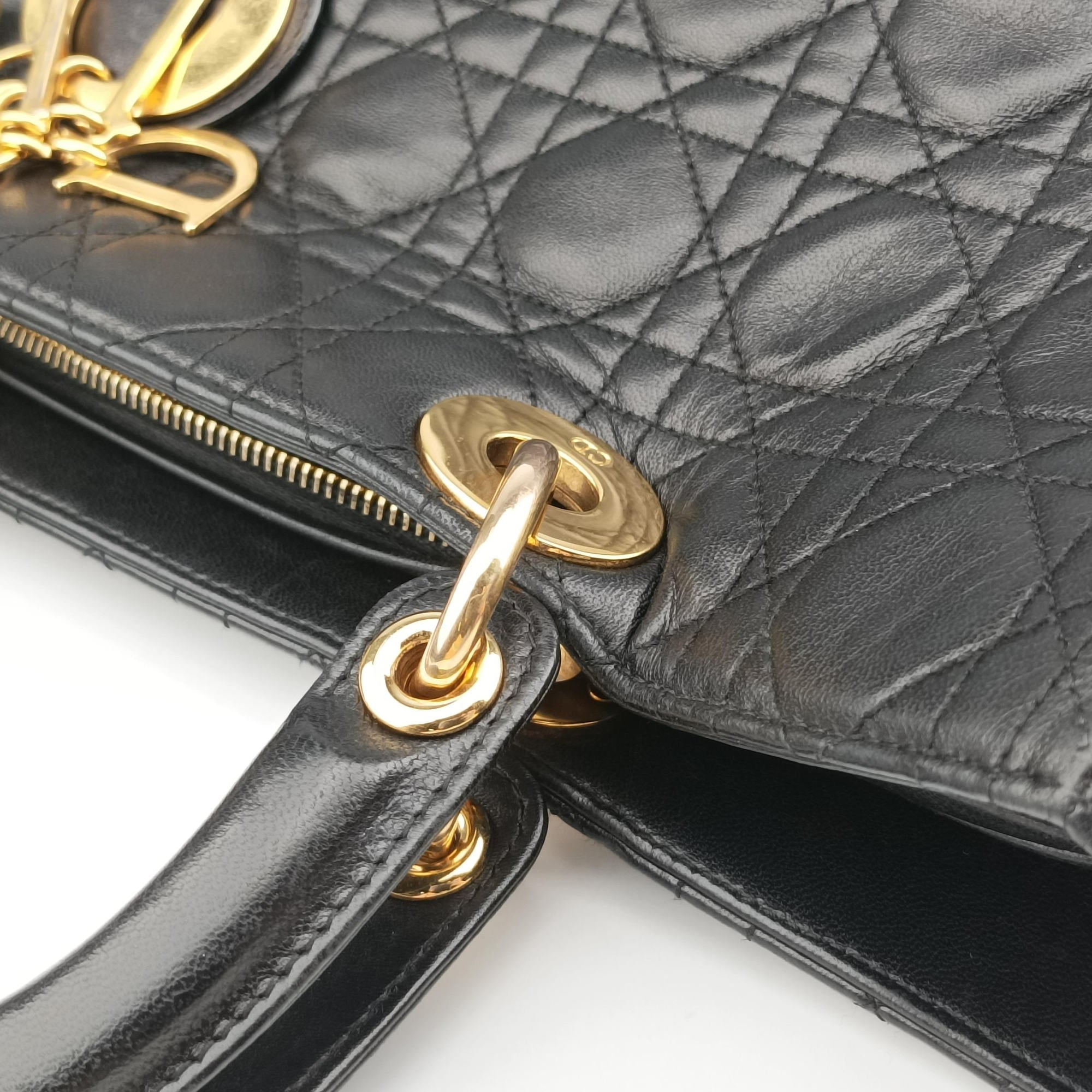 Pre-owned Christian Dior Lady Dior Black lambskin  handbag | stylenewstar