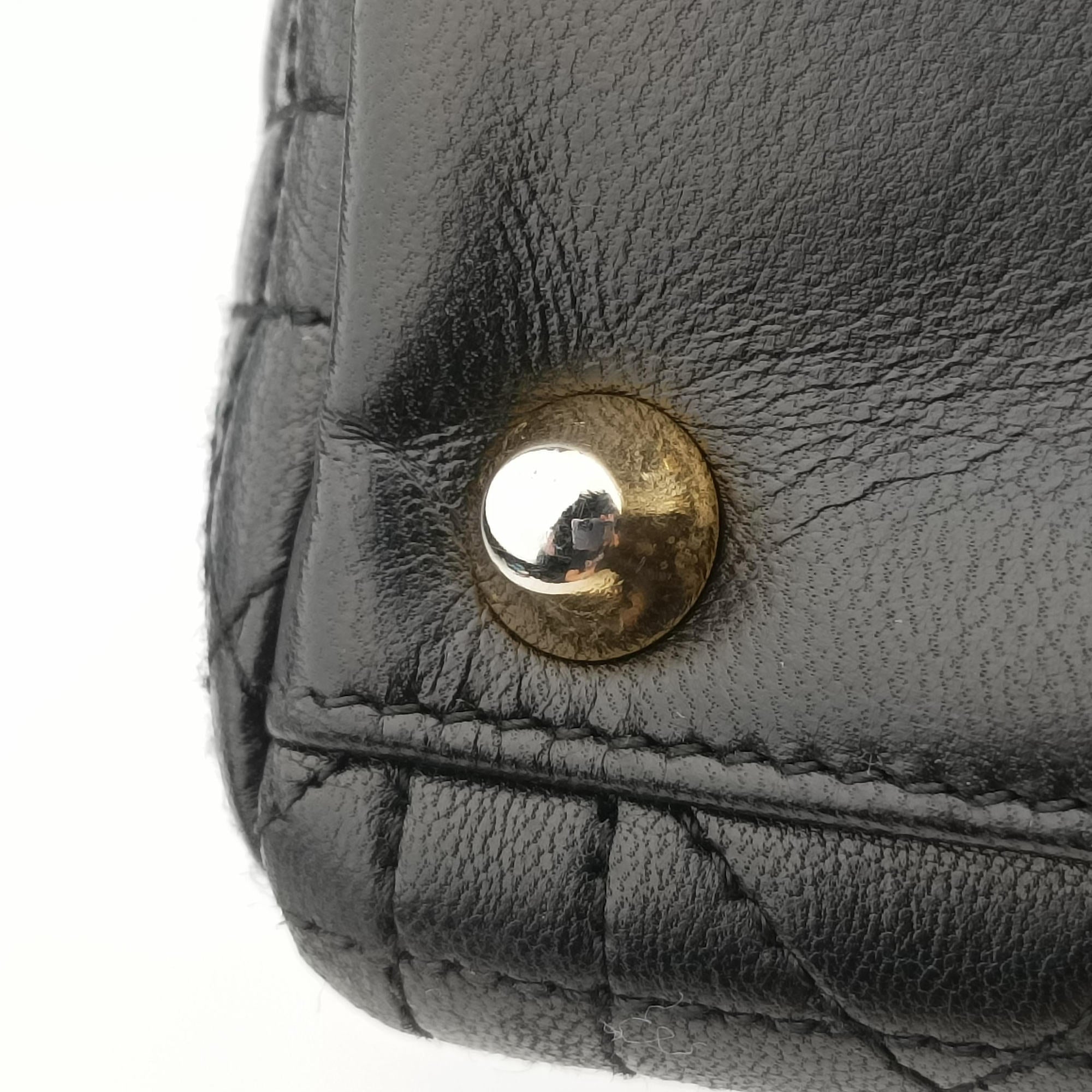 Pre-owned Christian Dior Lady Dior Black lambskin  handbag | stylenewstar