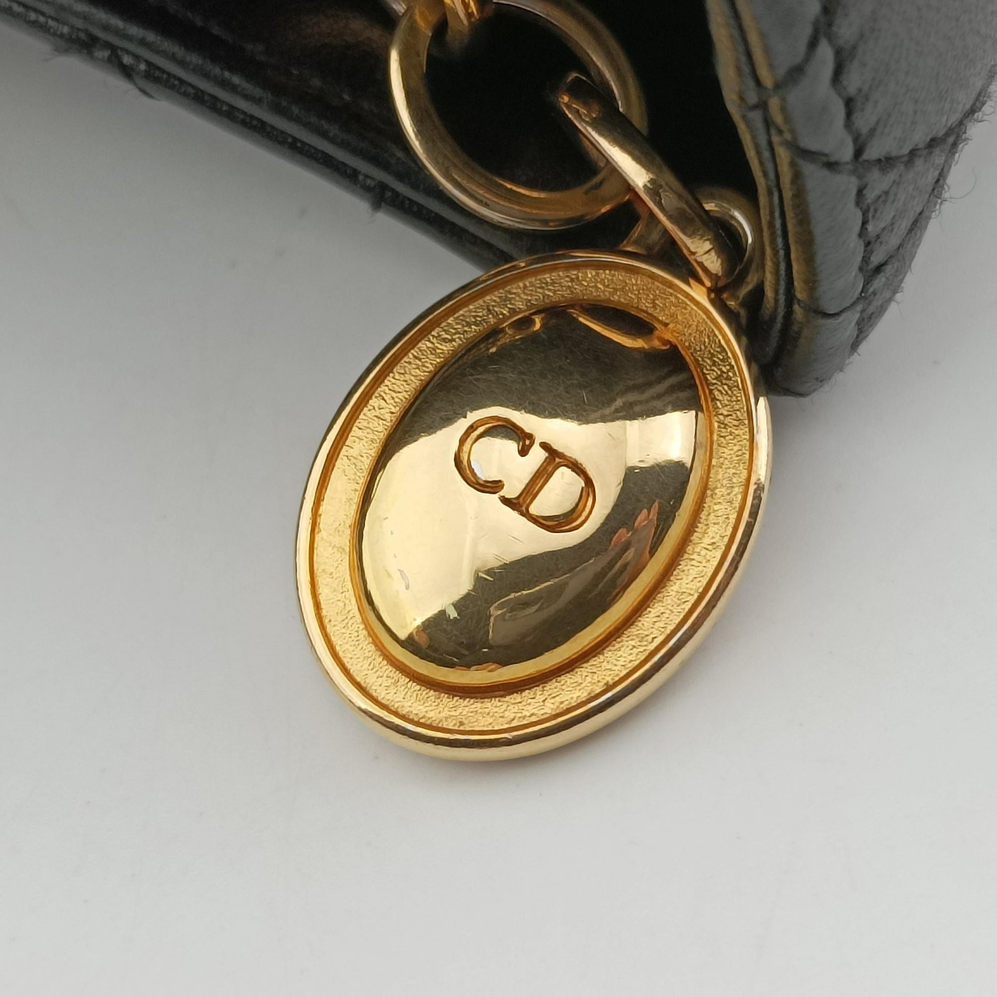 Pre-owned Christian Dior Lady Dior Black lambskin  handbag | stylenewstar