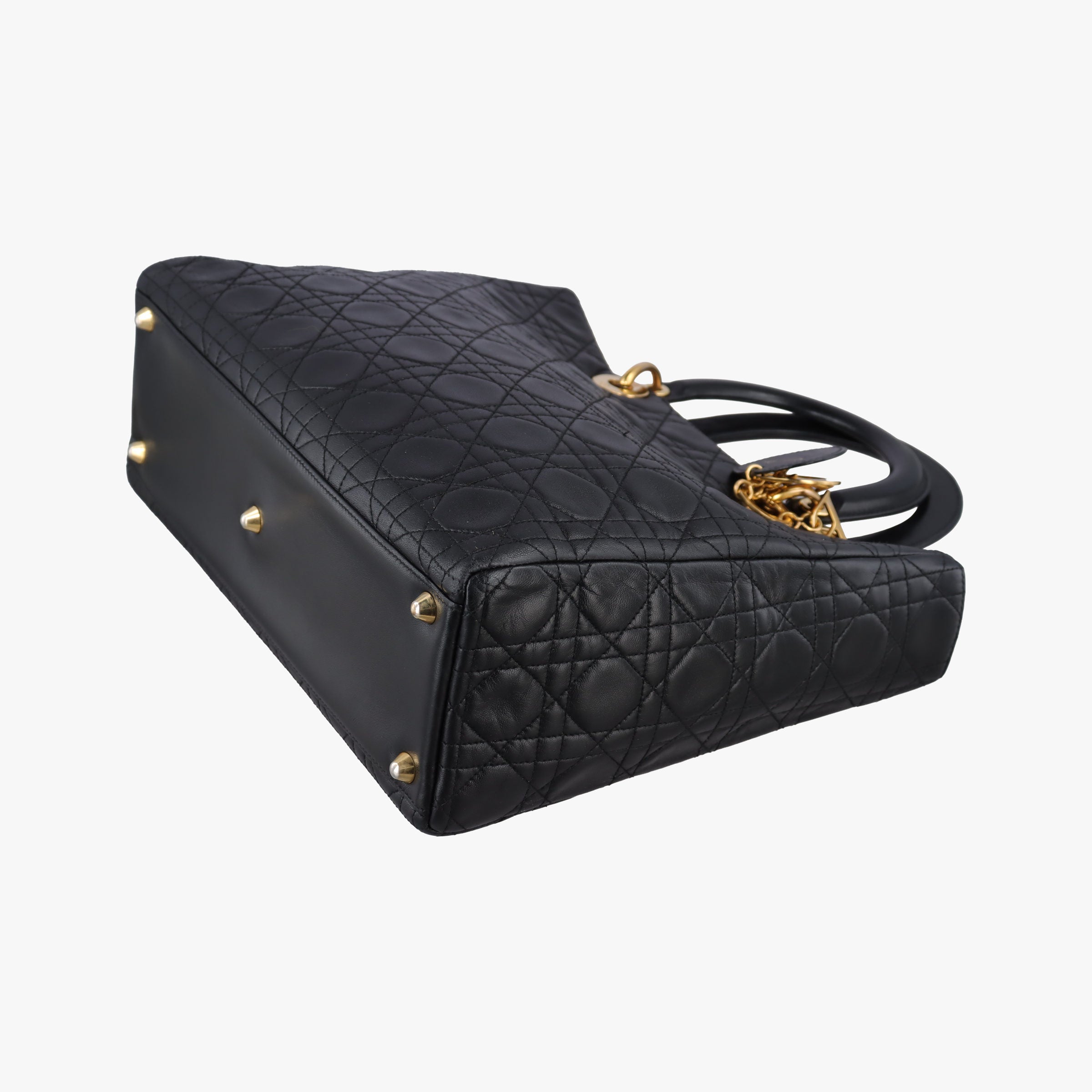 Pre-owned Christian Dior Lady Dior Black lambskin  handbag | stylenewstar