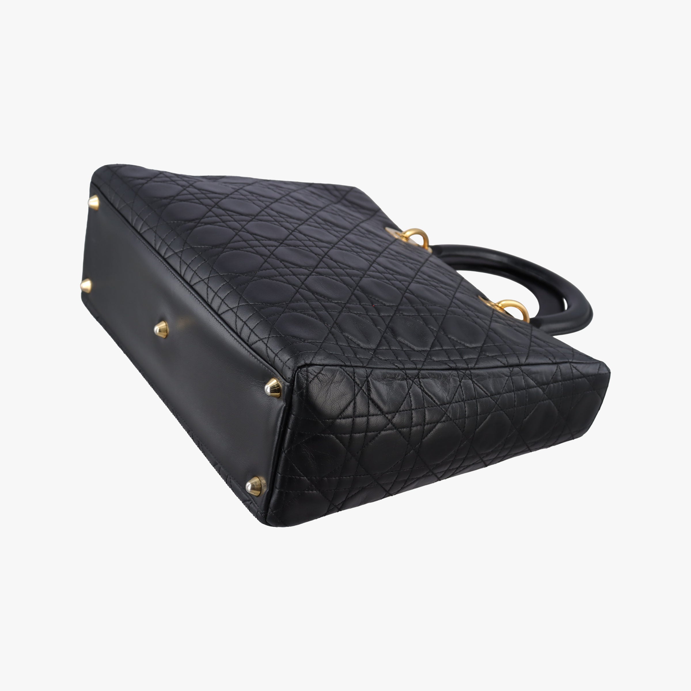 Pre-owned Christian Dior Lady Dior Black lambskin  handbag | stylenewstar