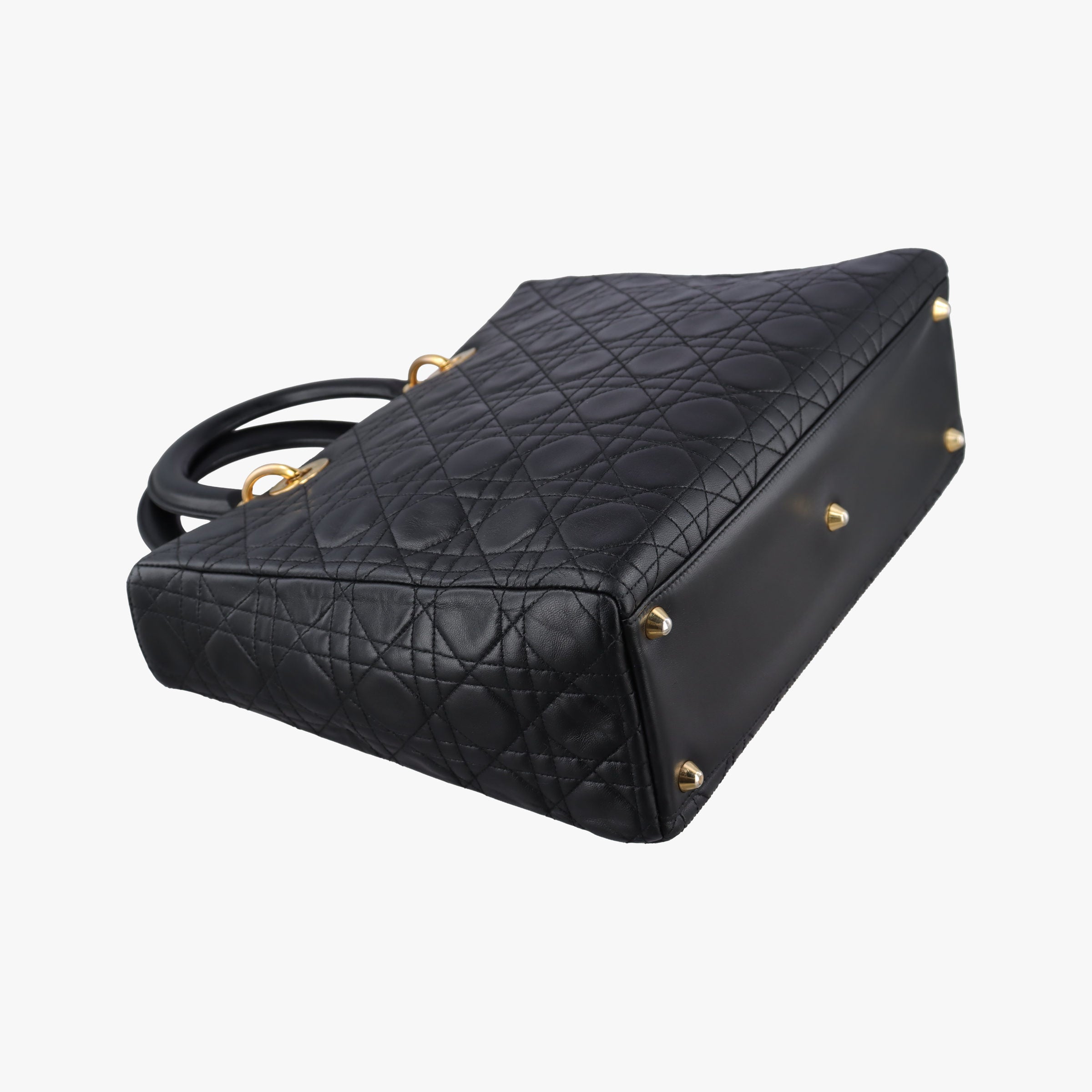 Pre-owned Christian Dior Lady Dior Black lambskin  handbag | stylenewstar