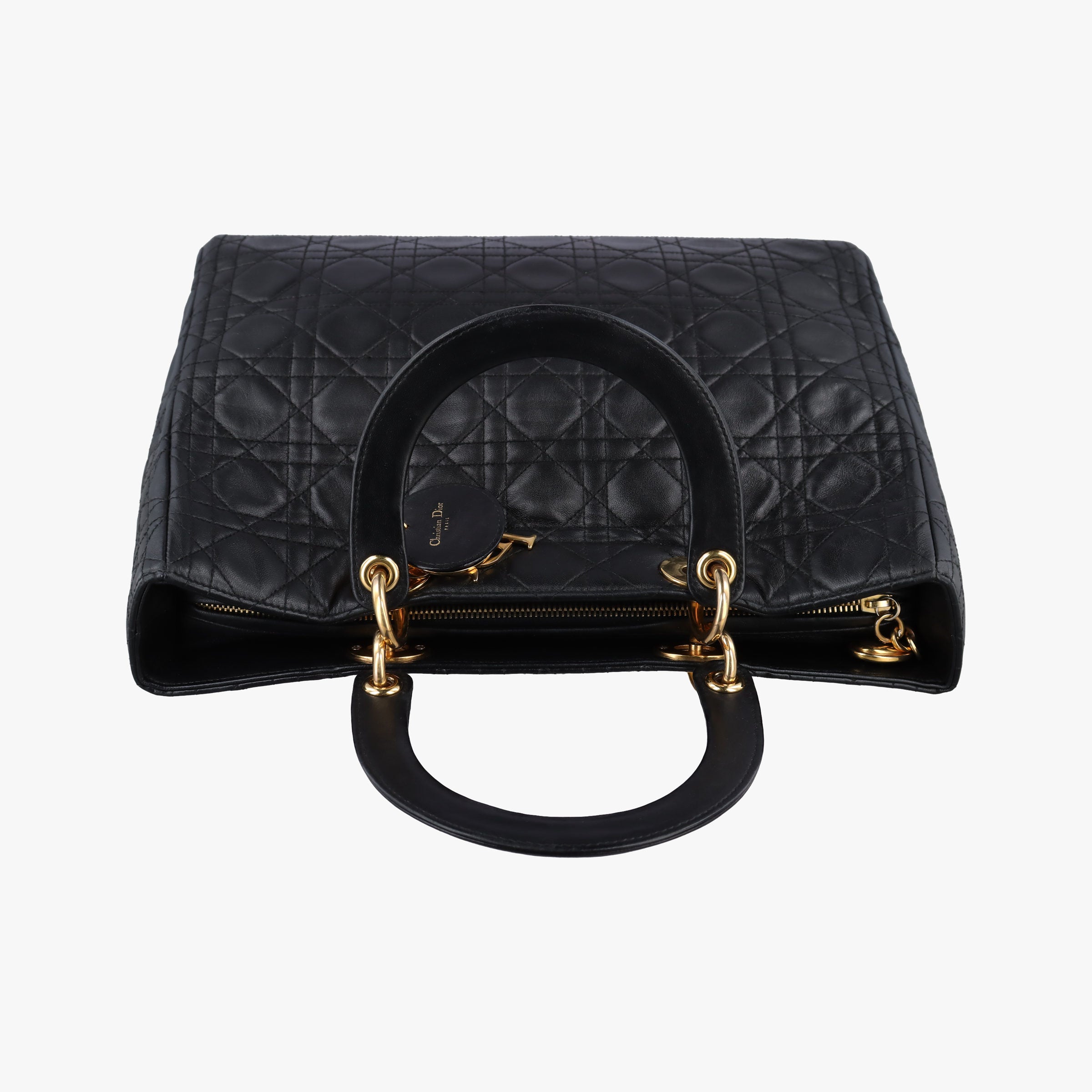 Pre-owned Christian Dior Lady Dior Black lambskin  handbag | stylenewstar