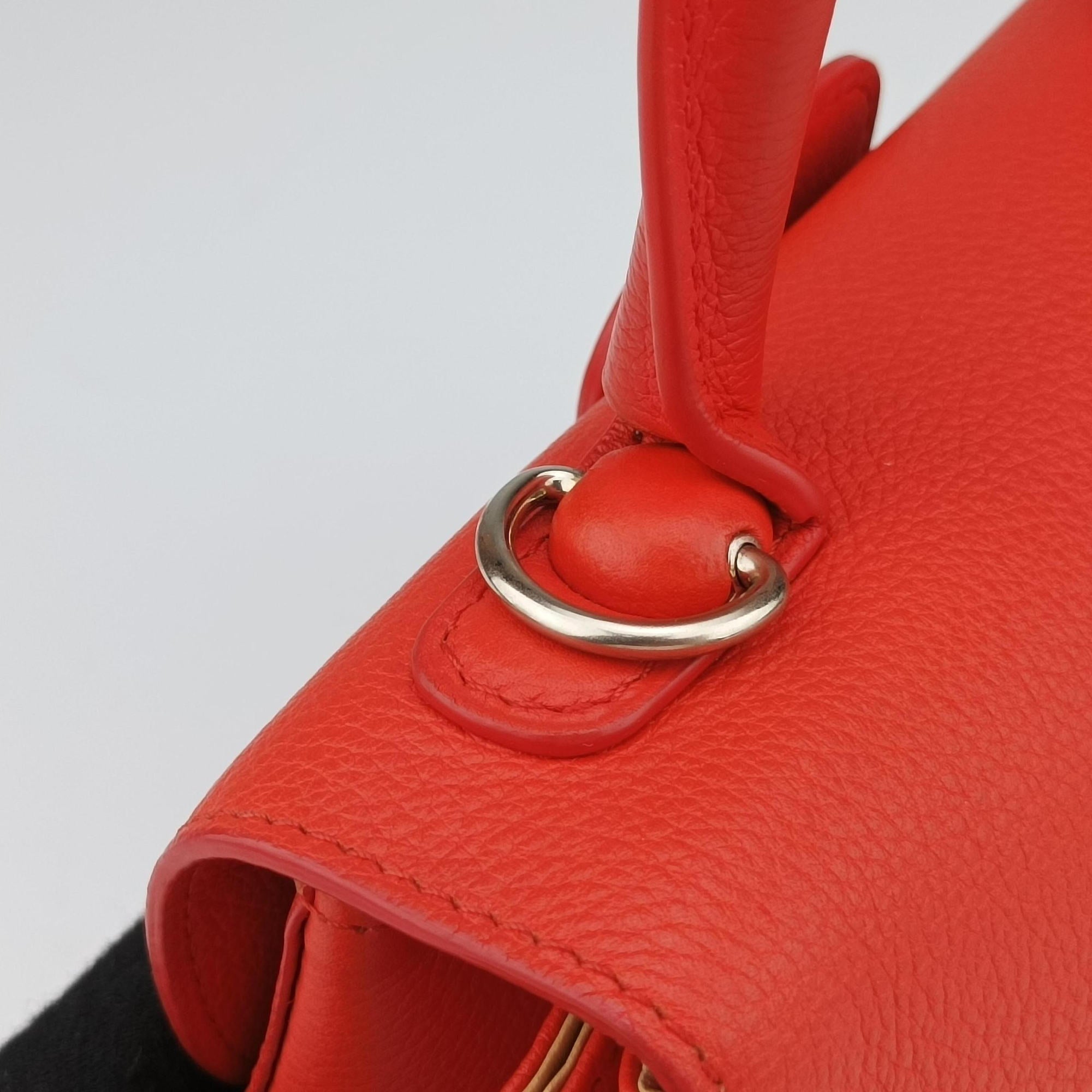 Secondhand Delvaux Brillant Mini Orange Leather  shoulderbag | stylenewstar