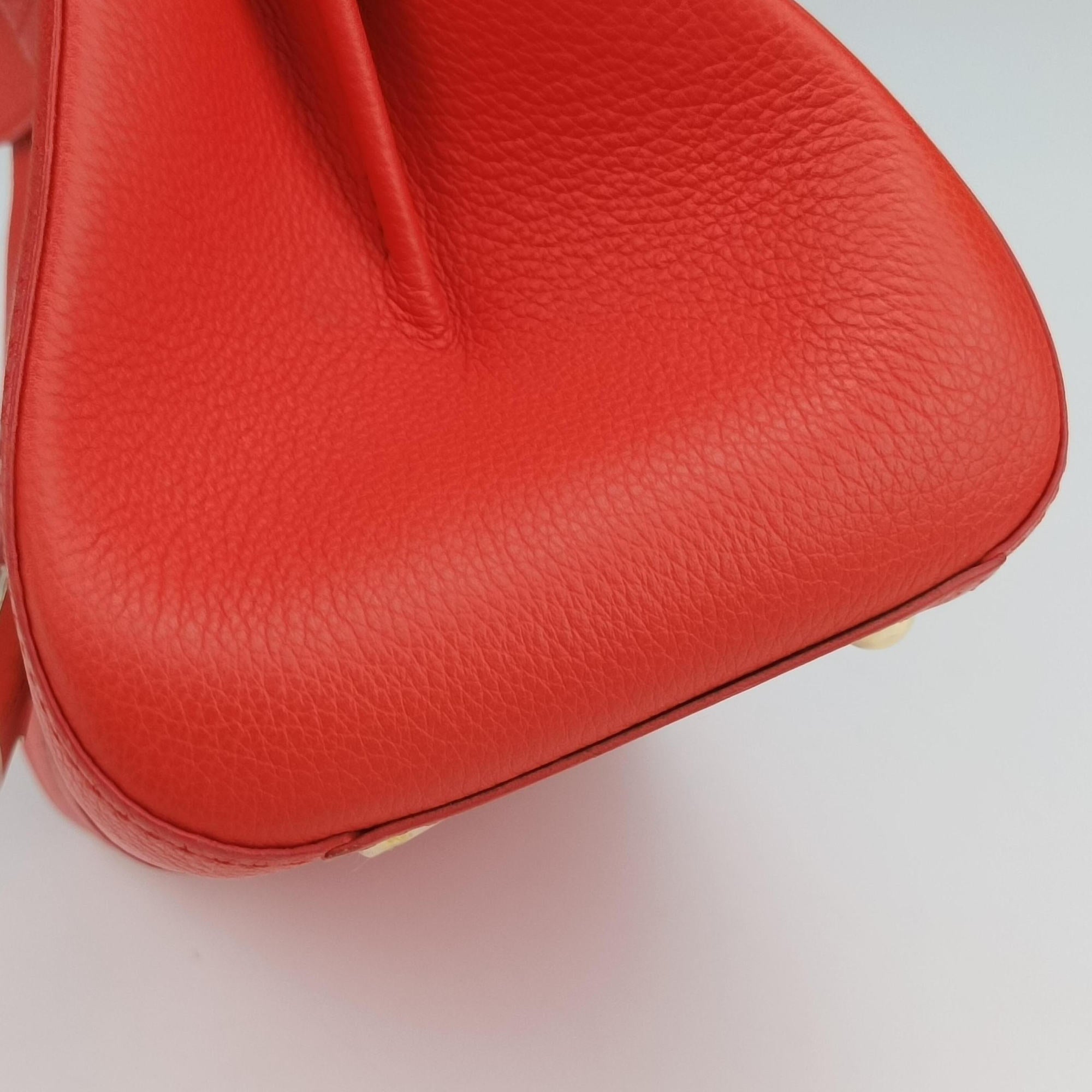 Secondhand Delvaux Brillant Mini Orange Leather  shoulderbag | stylenewstar