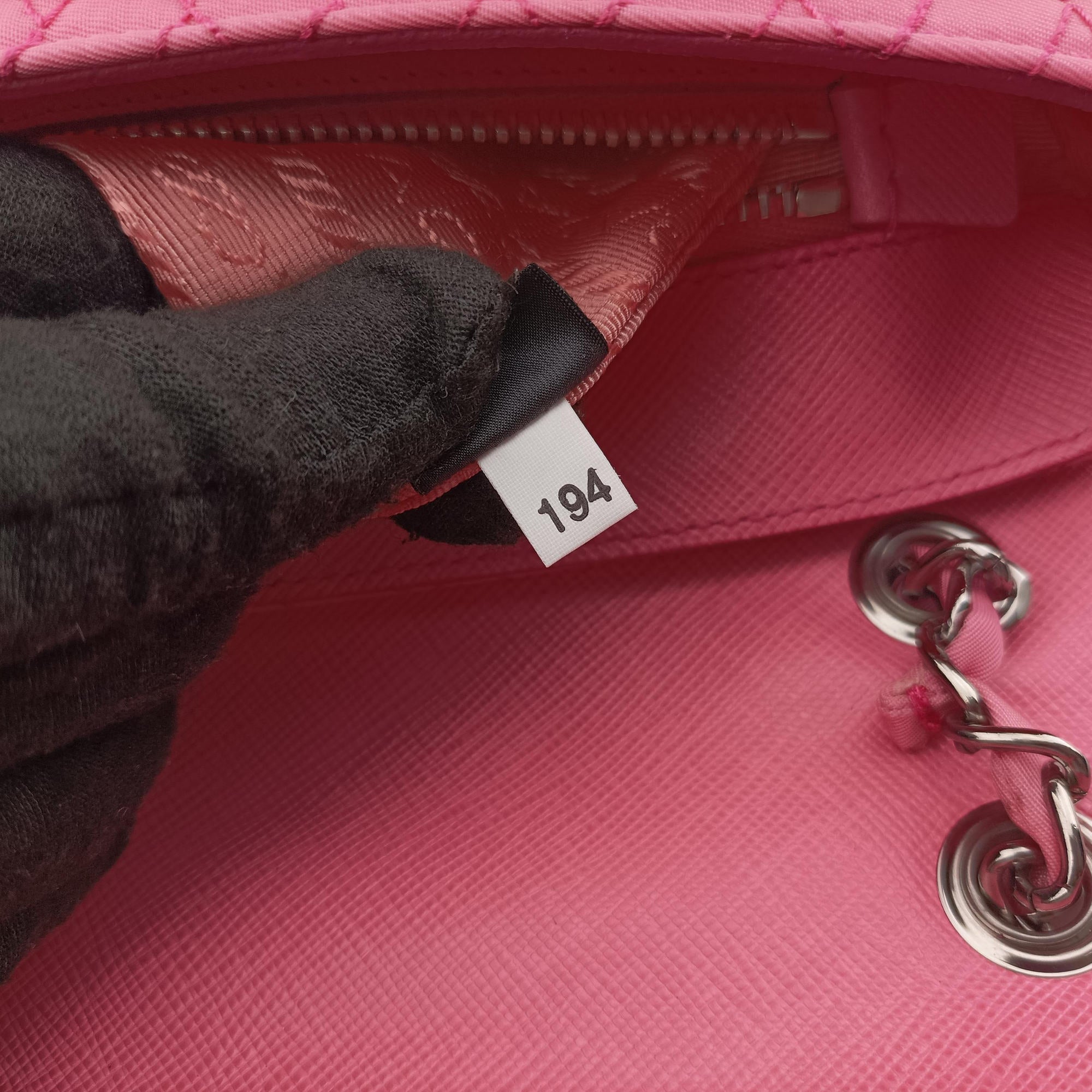 Pre-owned Prada Tessuto Impunture Push Lock Opale nylon 1BD038 shoulderbag | stylenewstar