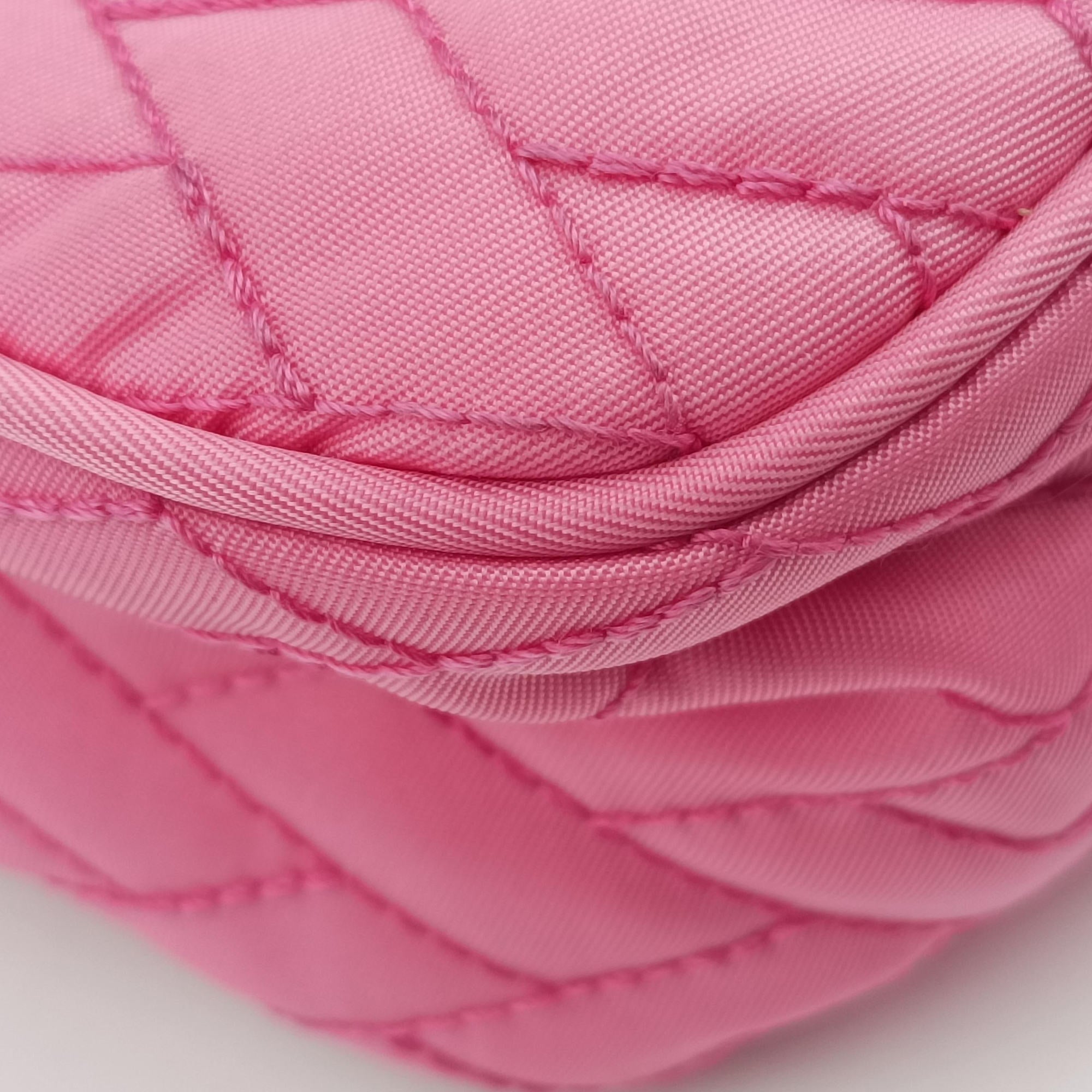 Pre-owned Prada Tessuto Impunture Push Lock Opale nylon 1BD038 shoulderbag | stylenewstar