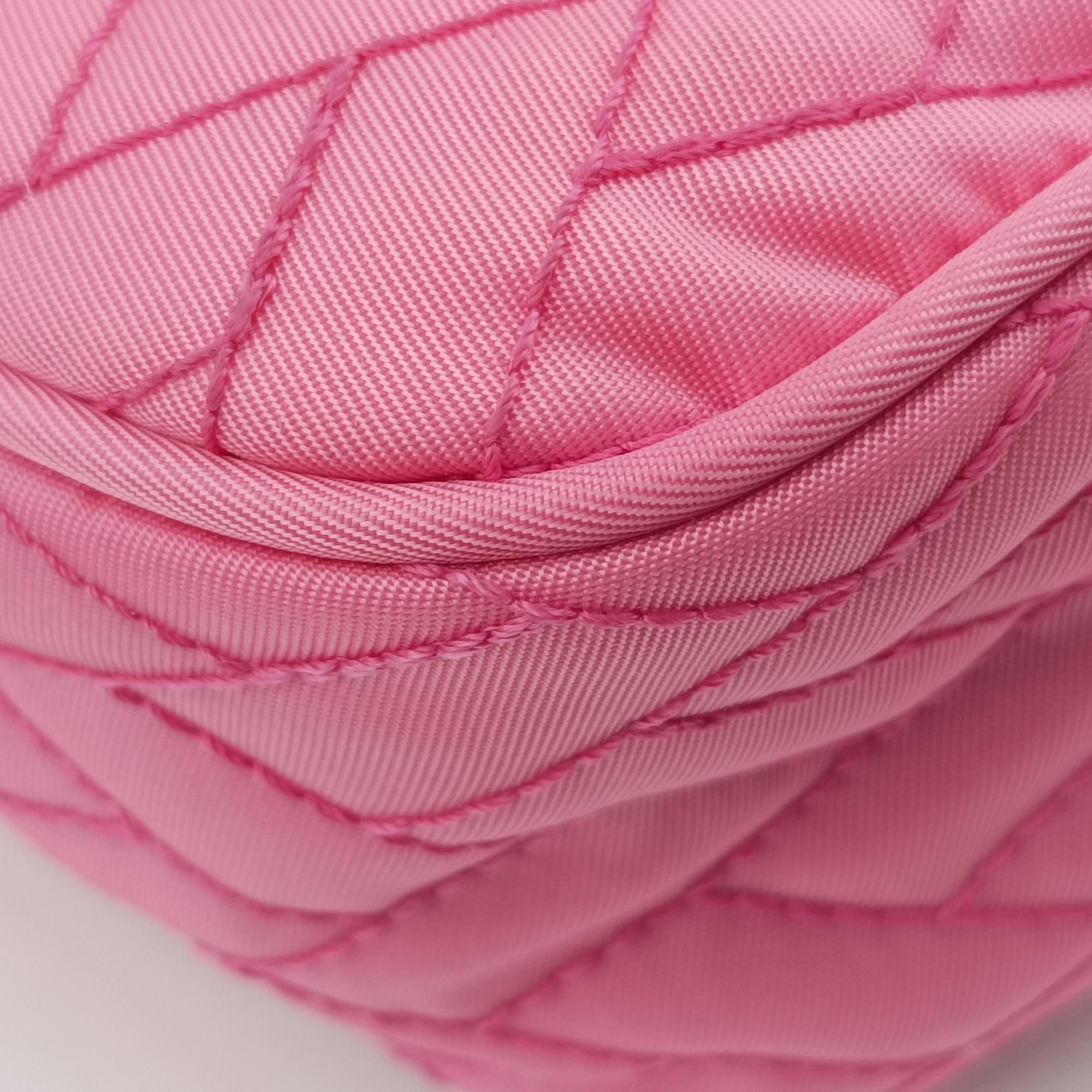 Pre-owned Prada Tessuto Impunture Push Lock Opale nylon 1BD038 shoulderbag | stylenewstar