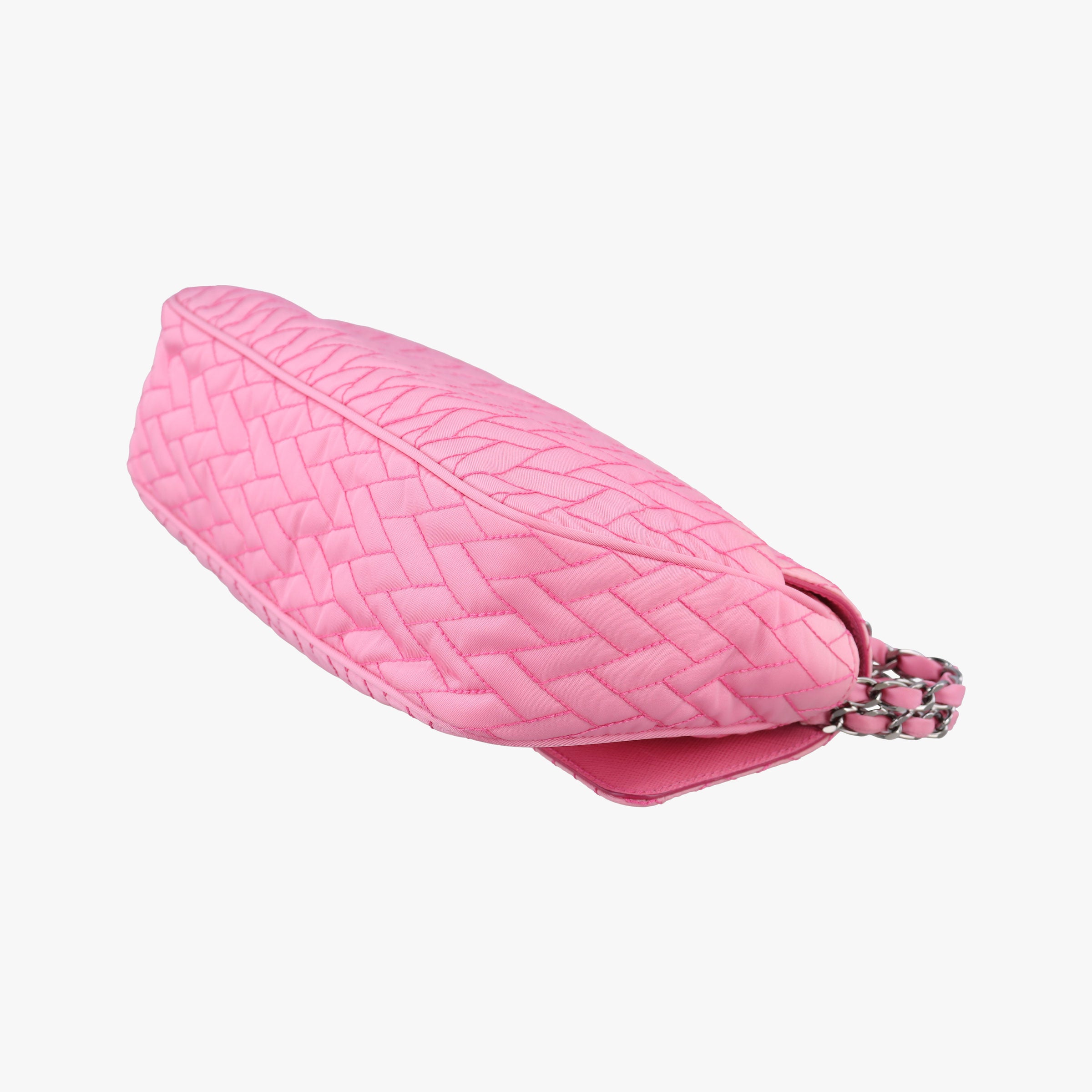 Pre-owned Prada Tessuto Impunture Push Lock Opale nylon 1BD038 shoulderbag | stylenewstar