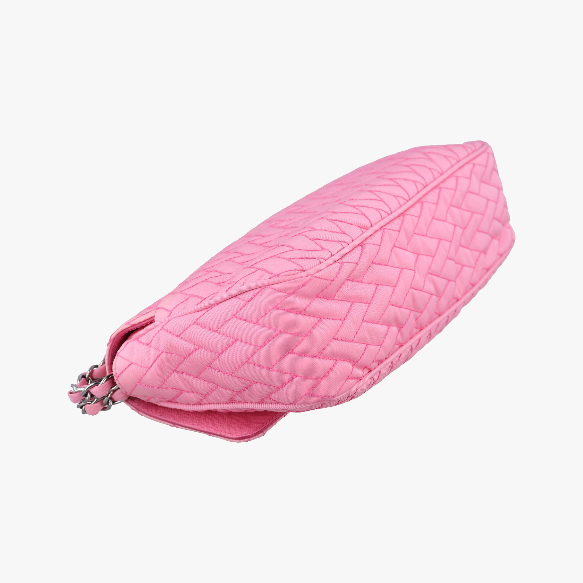 Pre-owned Prada Tessuto Impunture Push Lock Opale nylon 1BD038 shoulderbag | stylenewstar