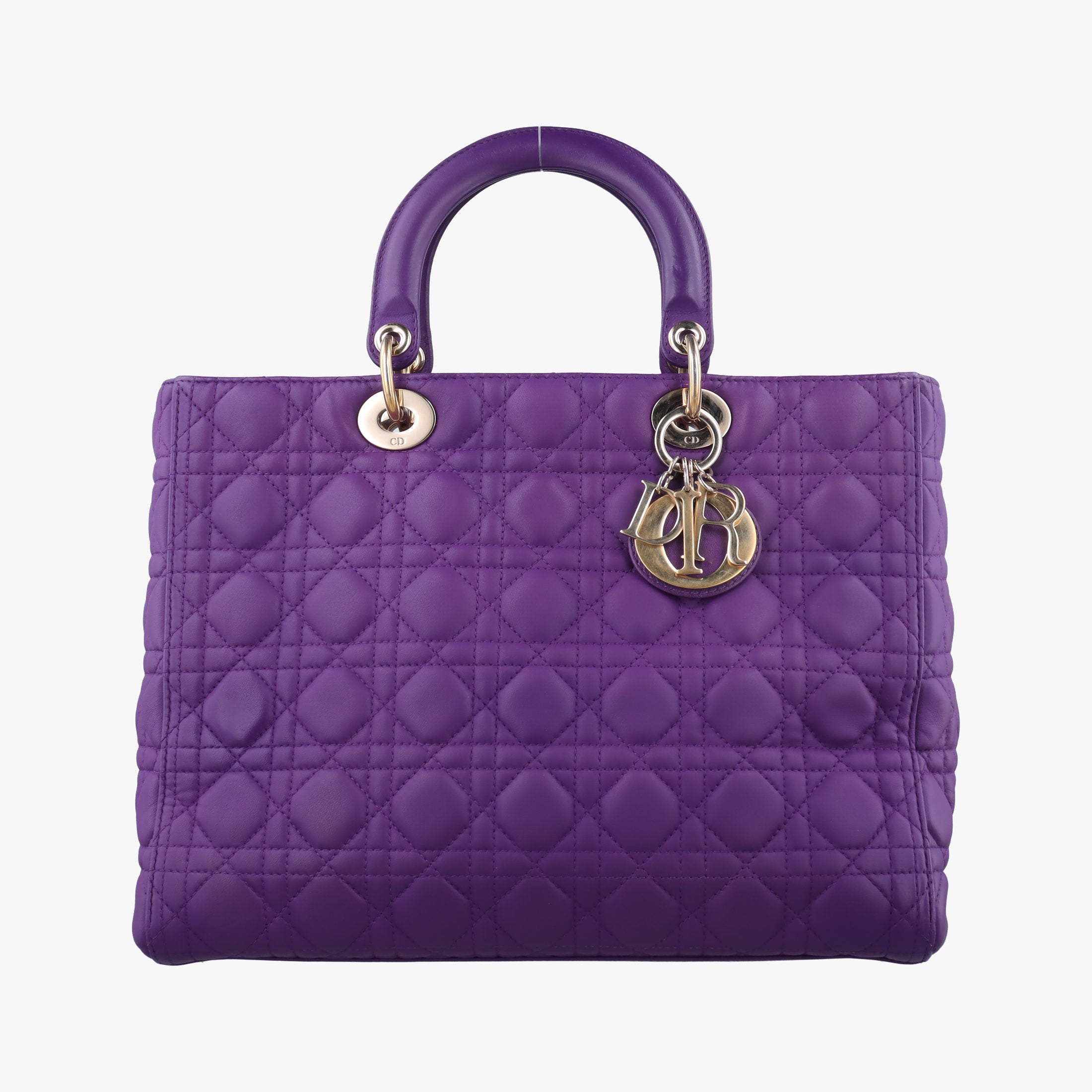 Secondhand Christian Dior Lady Dior Purple lambskin  handbag | stylenewstar