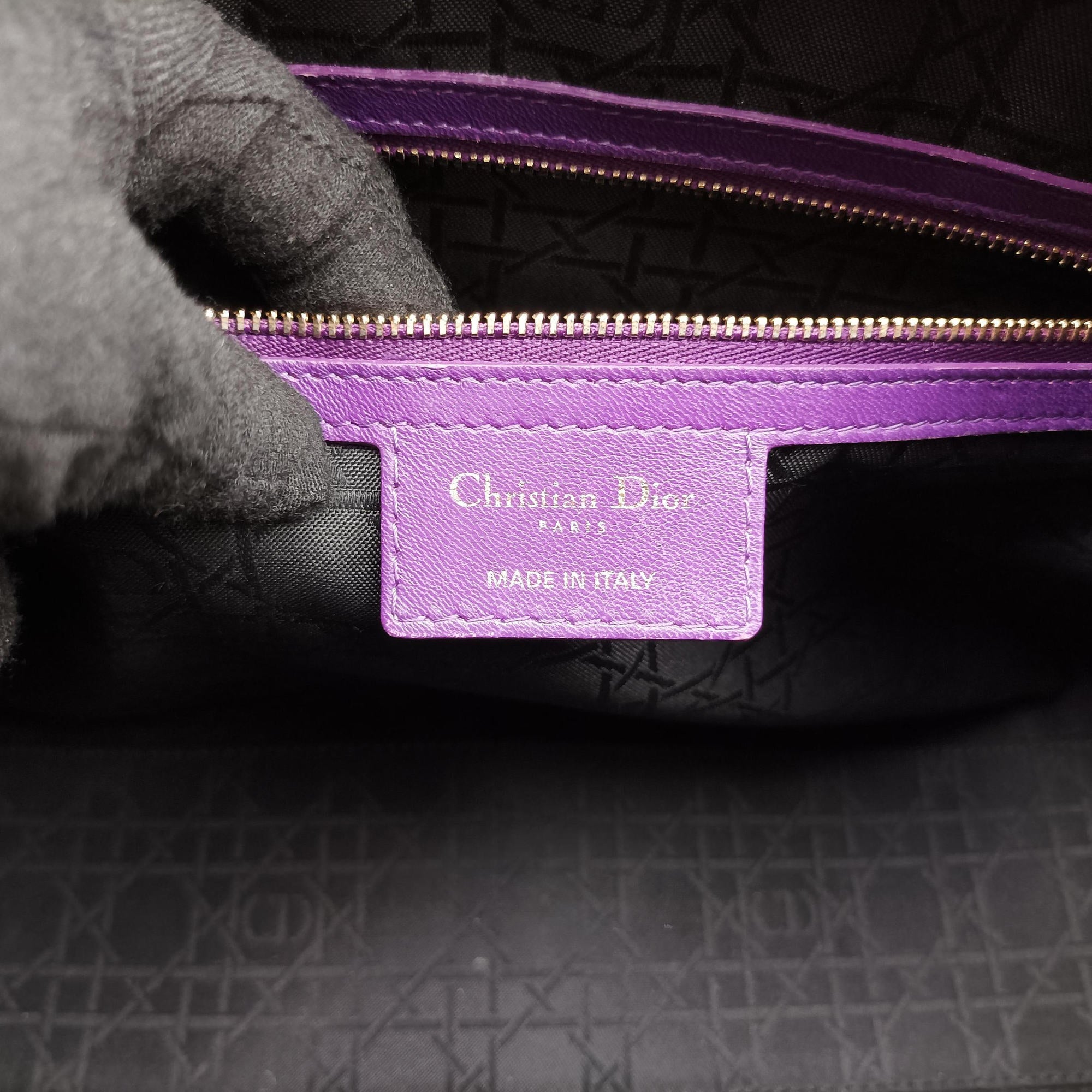 Secondhand Christian Dior Lady Dior Purple lambskin  handbag | stylenewstar