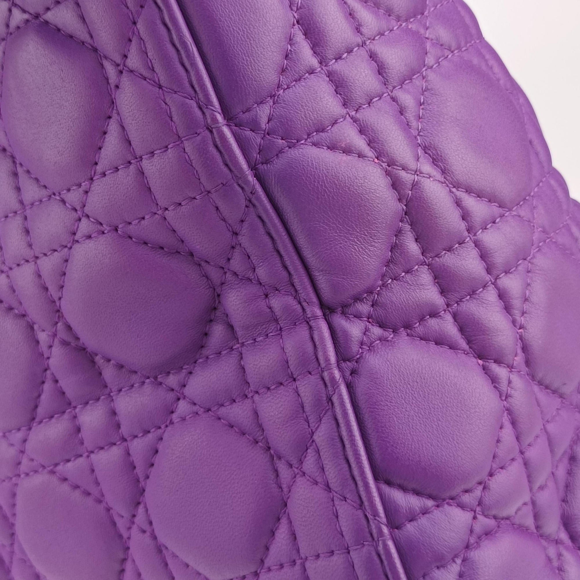 Secondhand Christian Dior Lady Dior Purple lambskin  handbag | stylenewstar