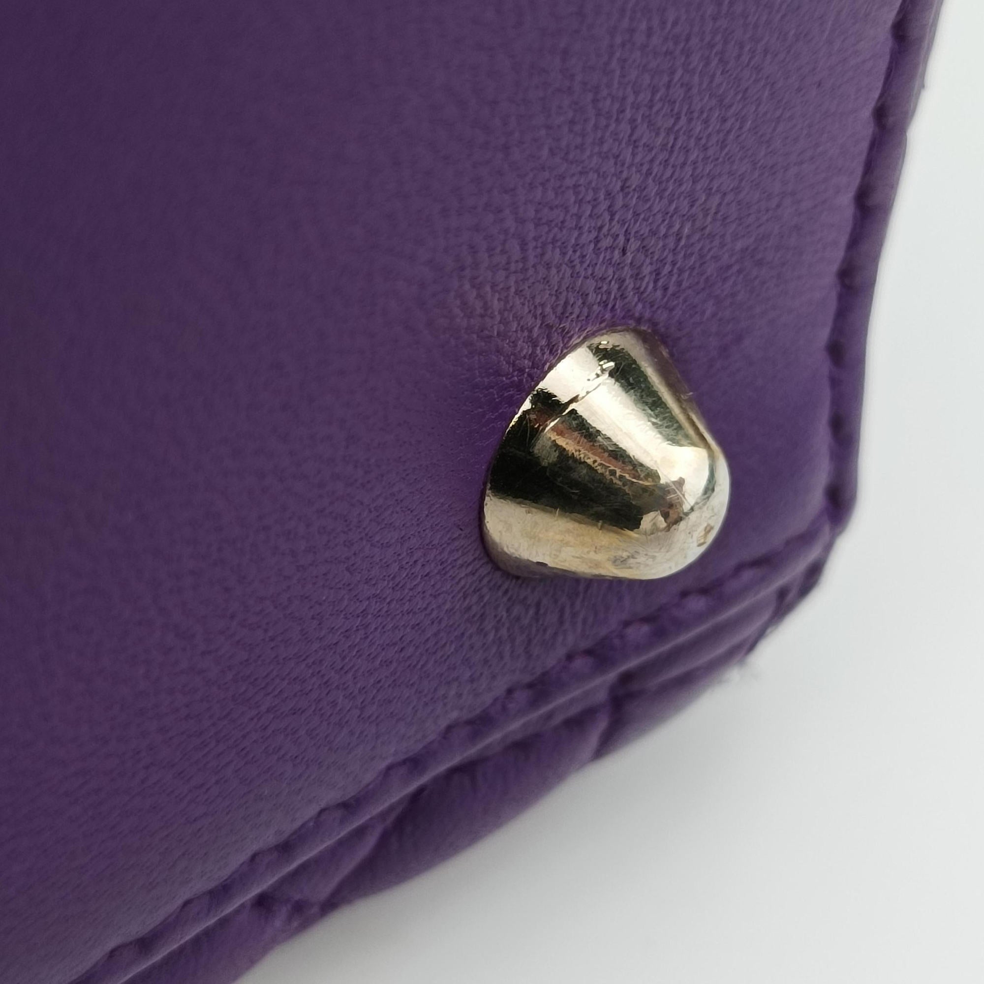Secondhand Christian Dior Lady Dior Purple lambskin  handbag | stylenewstar