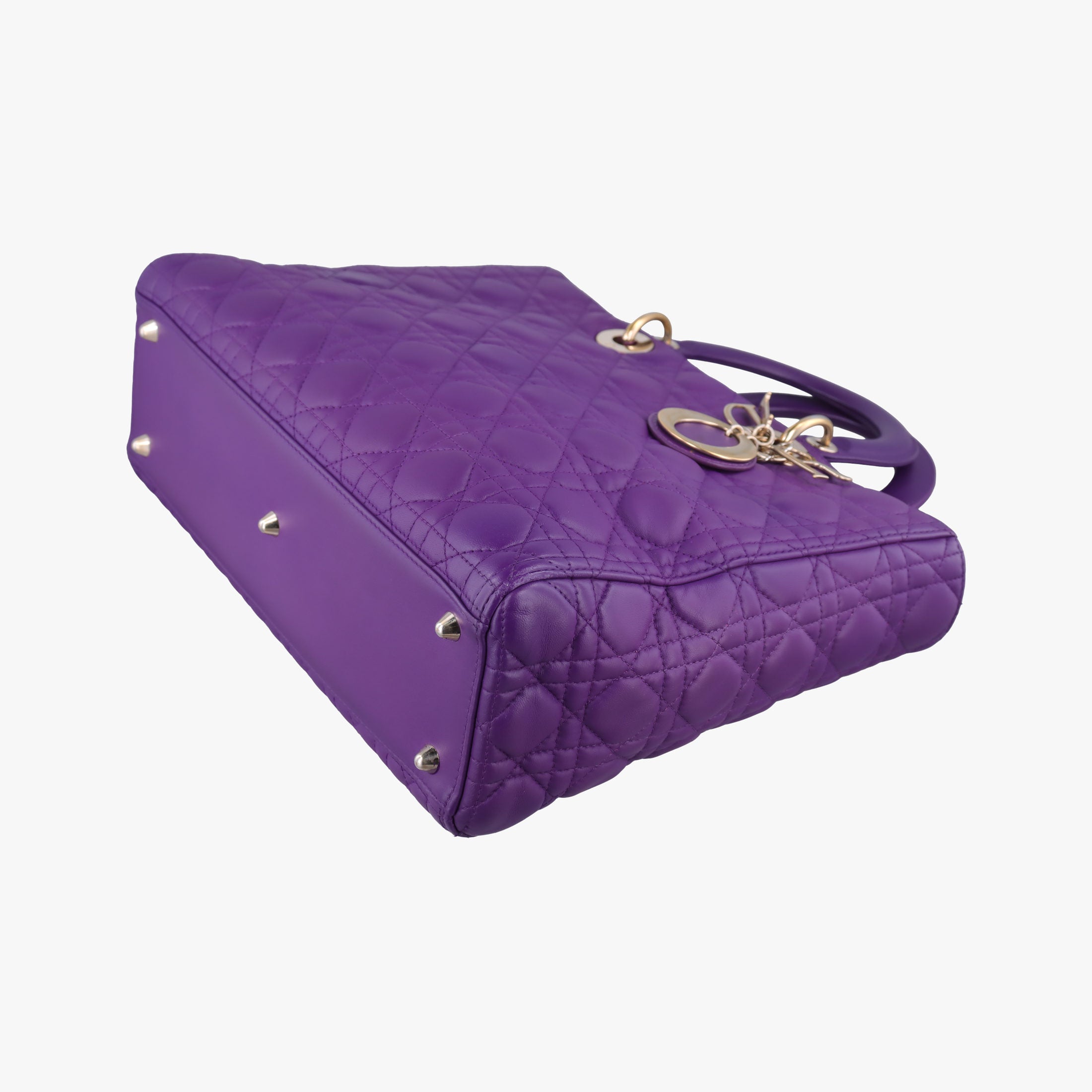 Secondhand Christian Dior Lady Dior Purple lambskin  handbag | stylenewstar