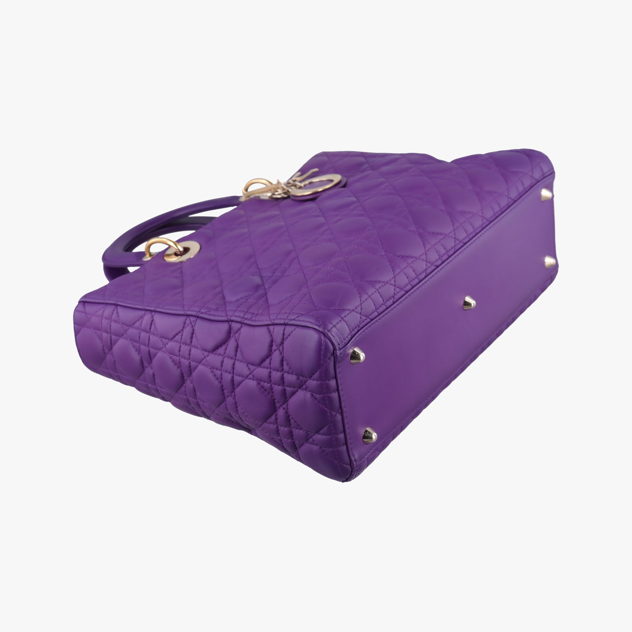 Secondhand Christian Dior Lady Dior Purple lambskin  handbag | stylenewstar