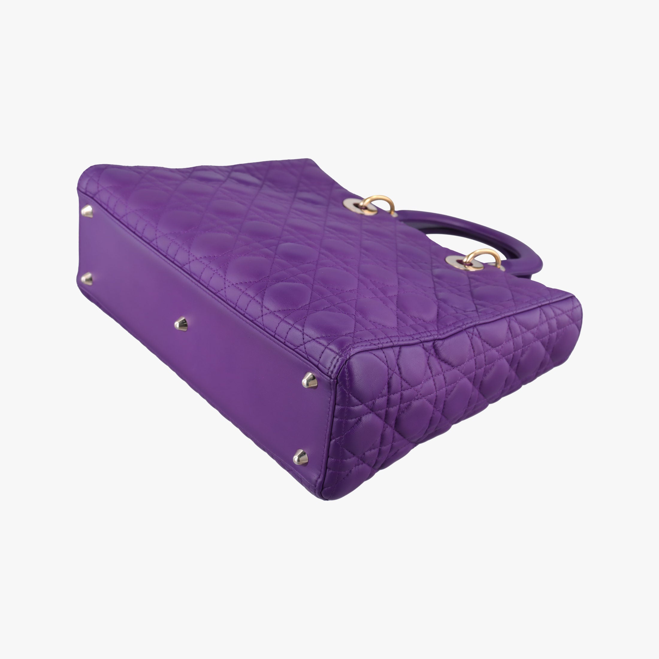 Secondhand Christian Dior Lady Dior Purple lambskin  handbag | stylenewstar