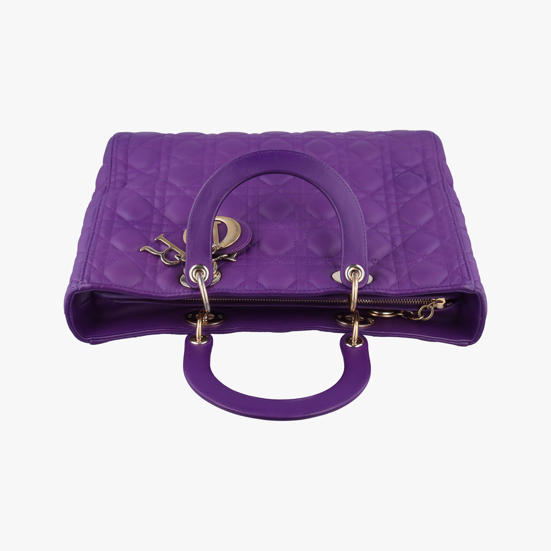 Secondhand Christian Dior Lady Dior Purple lambskin  handbag | stylenewstar