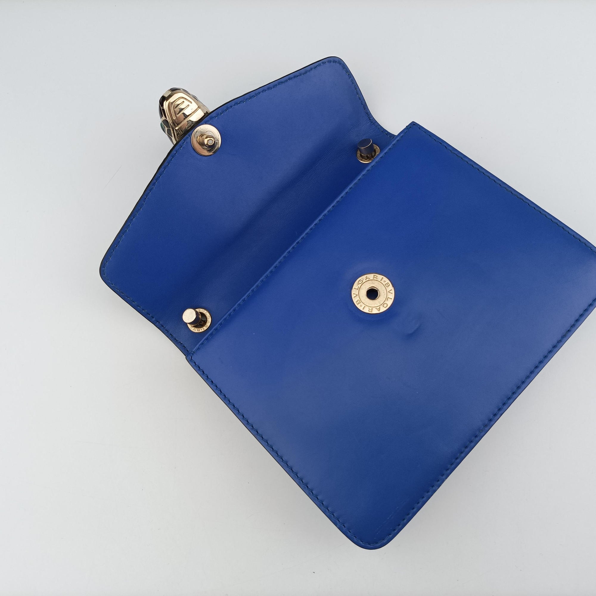Vintage Bvlgari SERPENTI FOREVER Blue Galuchat Skin×Leather  shoulderbag | stylenewstar