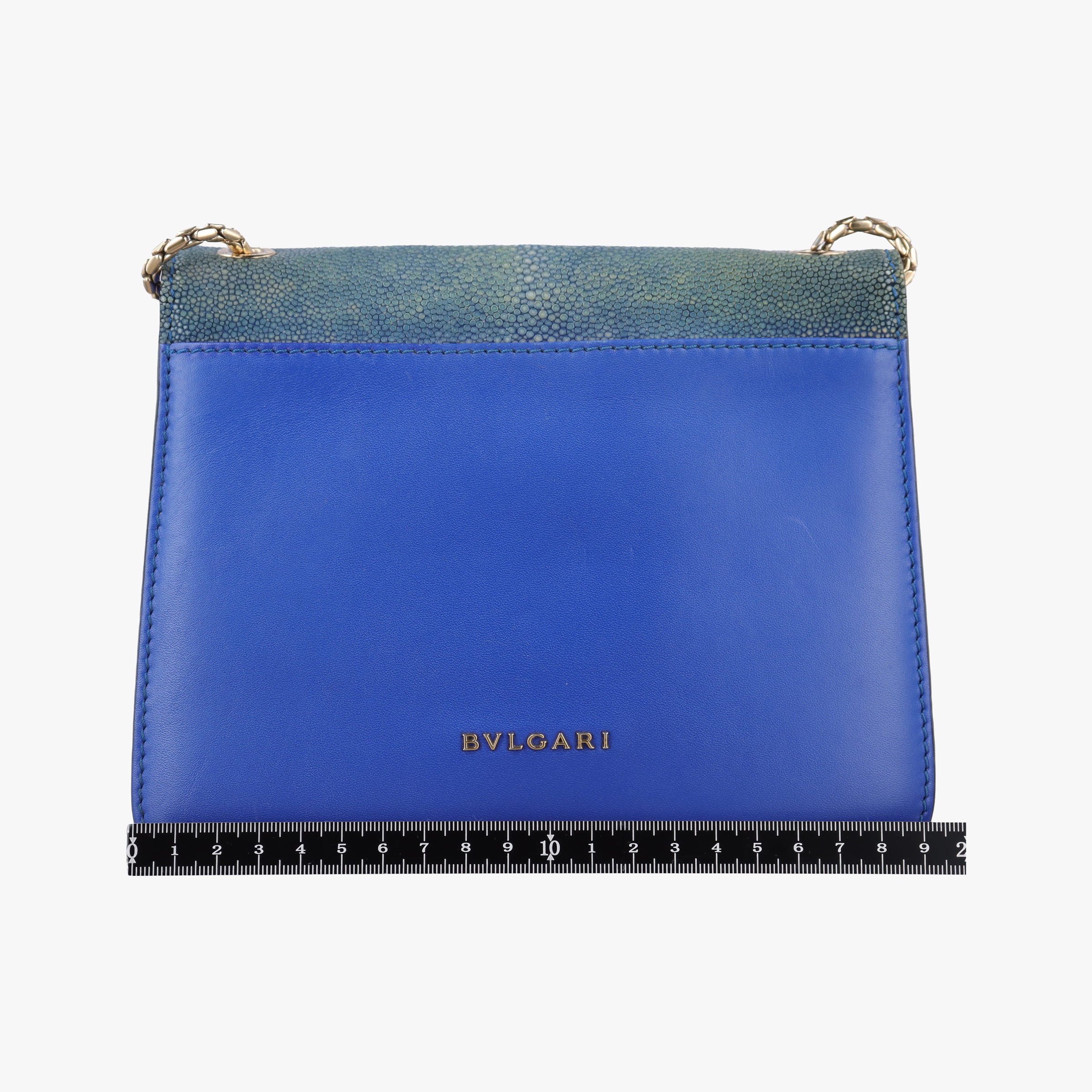 Vintage Bvlgari SERPENTI FOREVER Blue Galuchat Skin×Leather  shoulderbag | stylenewstar