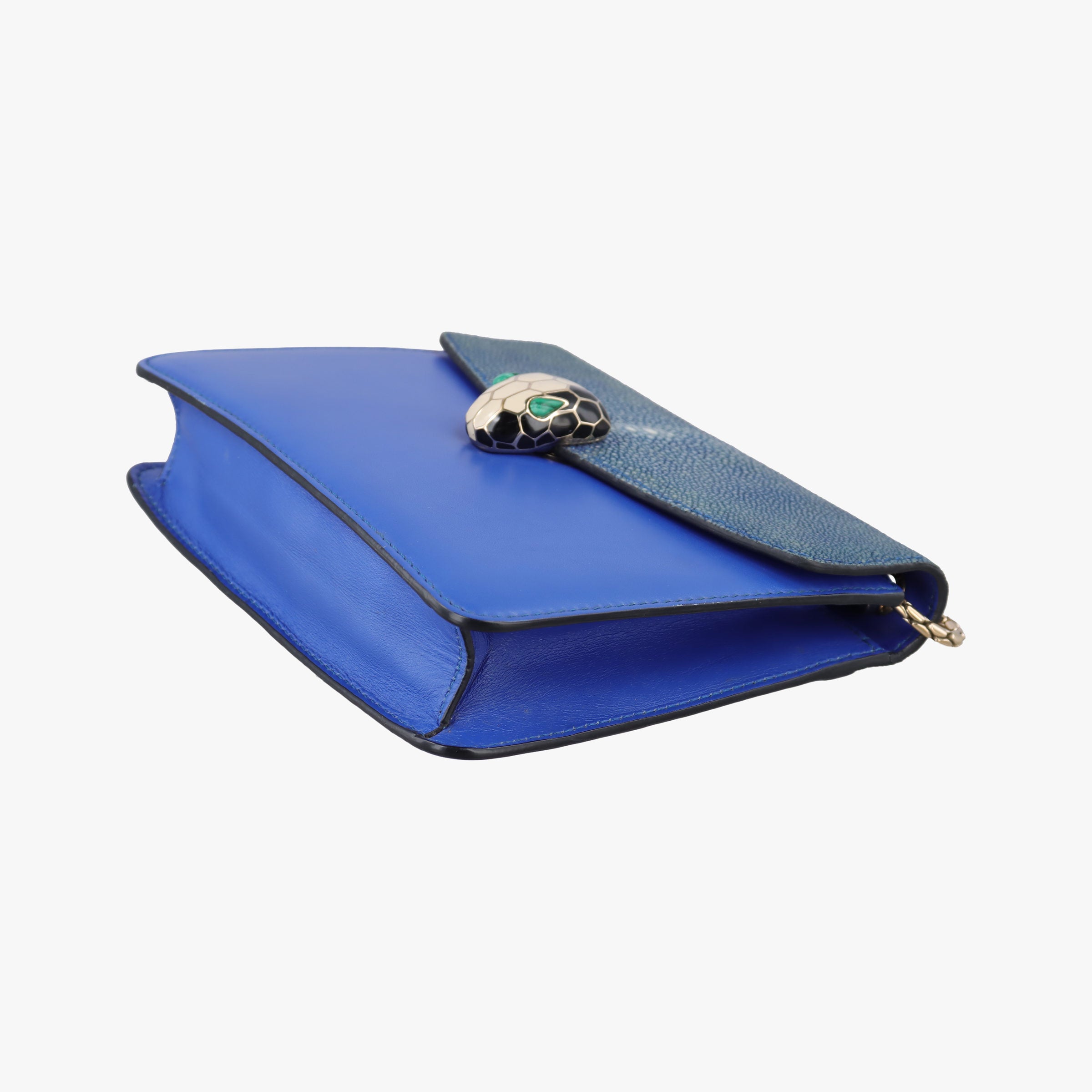 Vintage Bvlgari SERPENTI FOREVER Blue Galuchat Skin×Leather  shoulderbag | stylenewstar
