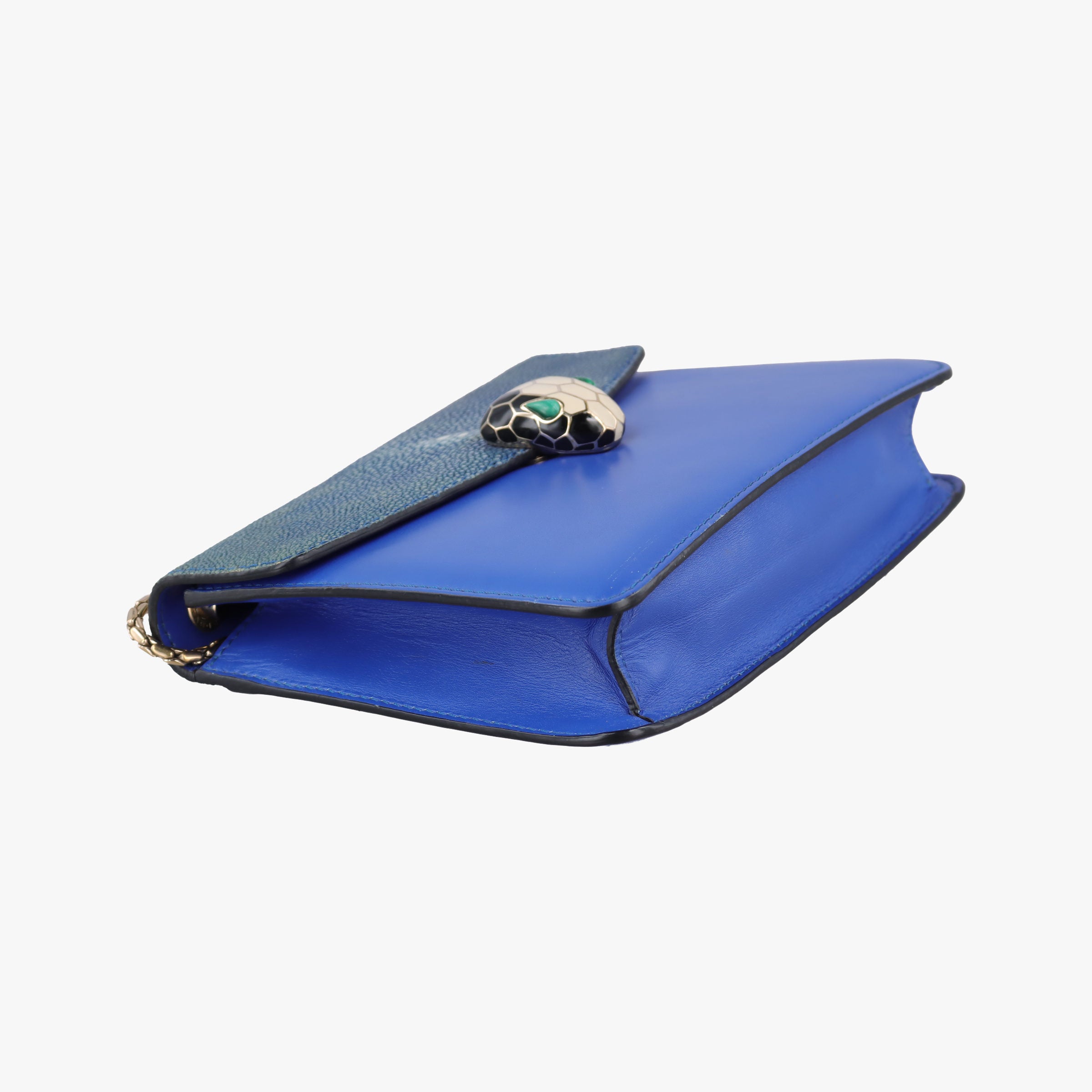 Vintage Bvlgari SERPENTI FOREVER Blue Galuchat Skin×Leather  shoulderbag | stylenewstar