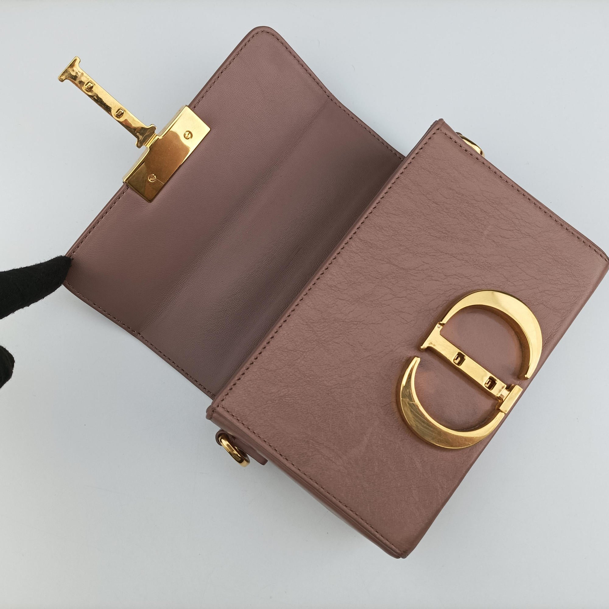 Pre-owned Christian Dior 30 MONTAIGNE Pink Leather  shoulderbag | stylenewstar
