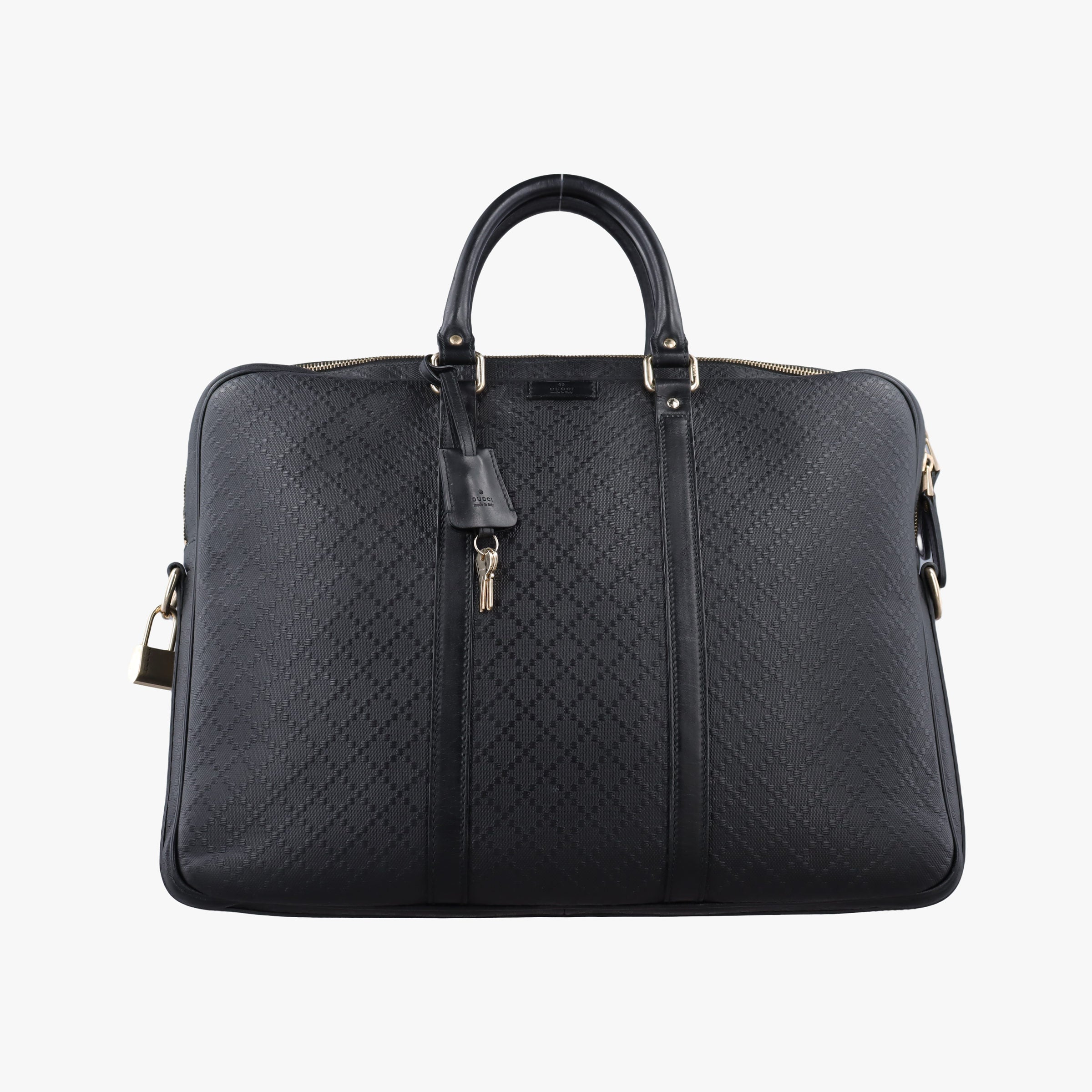 Pre-owned Gucci Diamante Black Leather 208463 handbag | stylenewstar