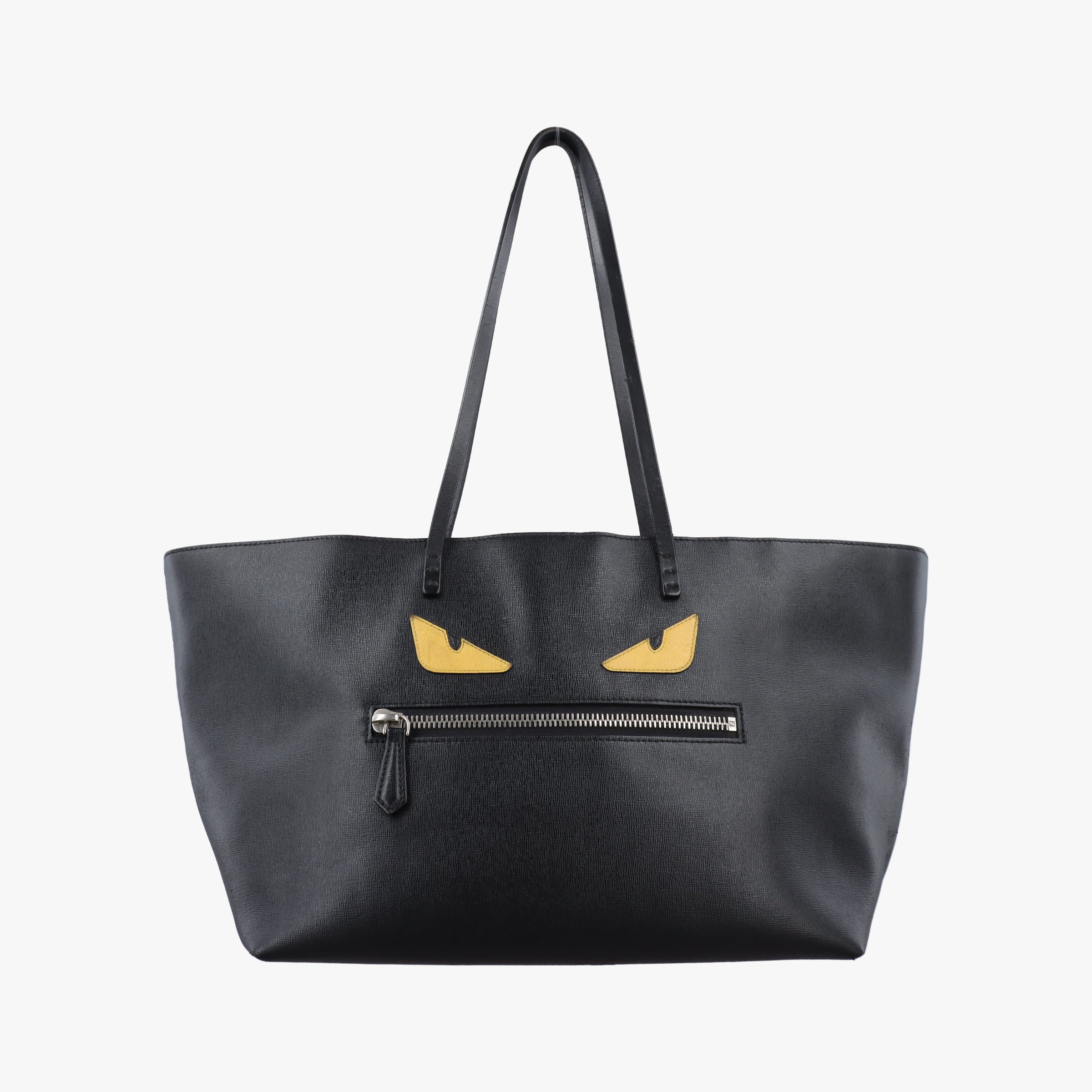 Vintage Fendi Hollow Tote Black Leather 8BH185 shoulderbag | stylenewstar