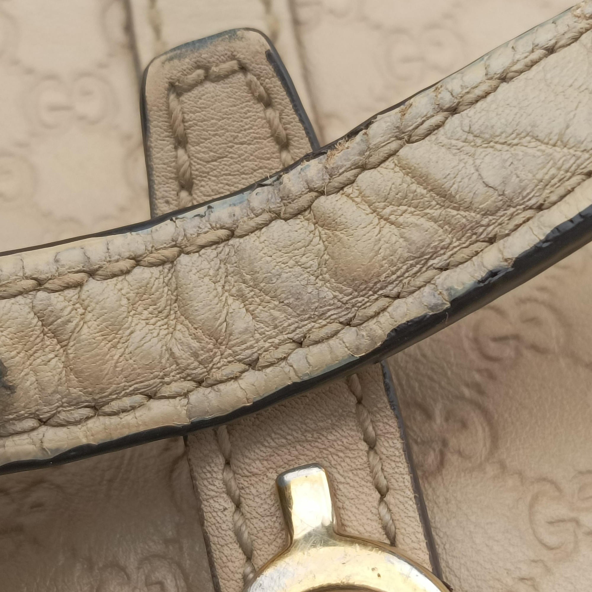 Pre-owned Gucci Microguccissima Beige Leather 309617 shoulderbag | stylenewstar