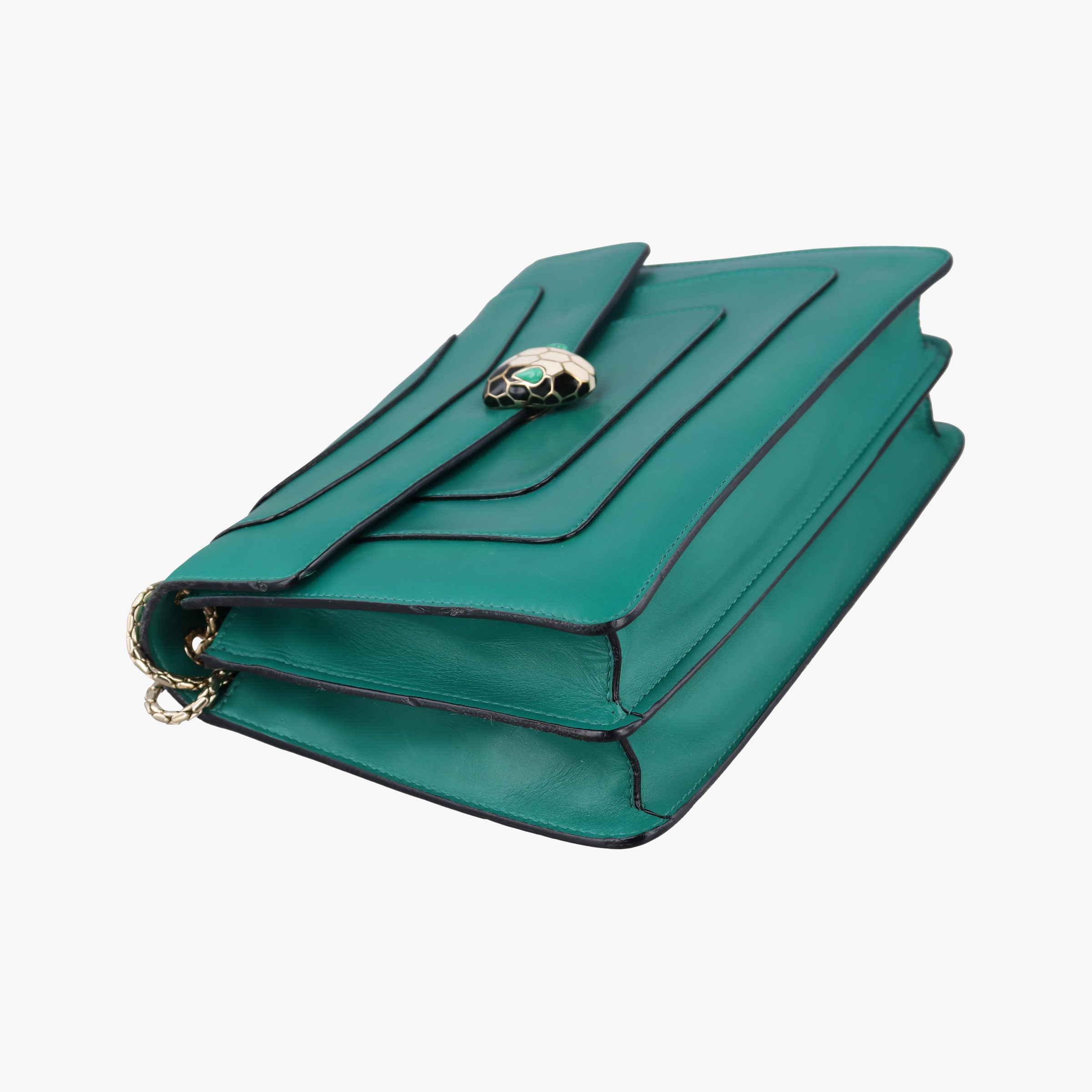 Pre-owned Bvlgari SERPENTI FOREVER Green leather  shoulderbag | stylenewstar