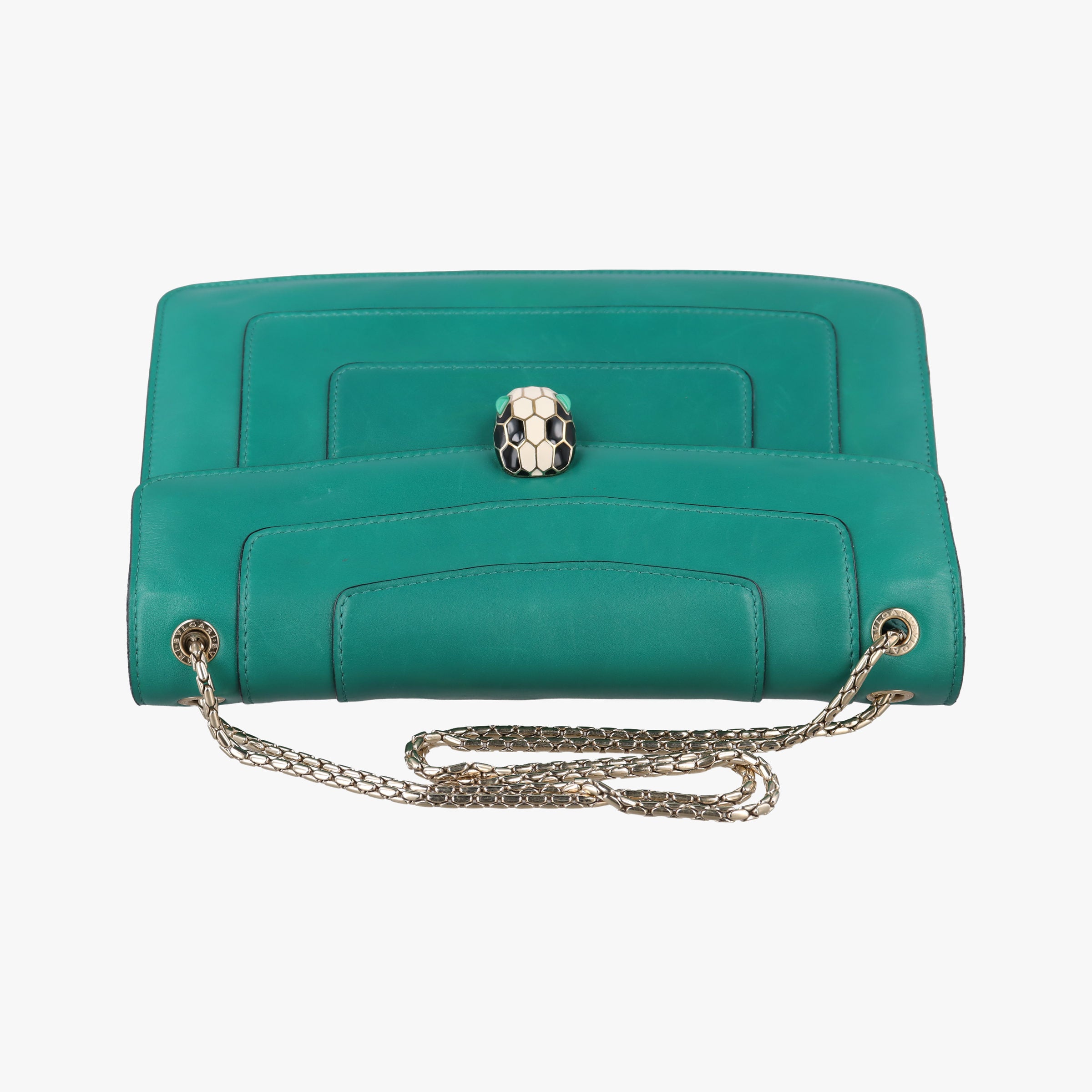 Pre-owned Bvlgari SERPENTI FOREVER Green leather  shoulderbag | stylenewstar