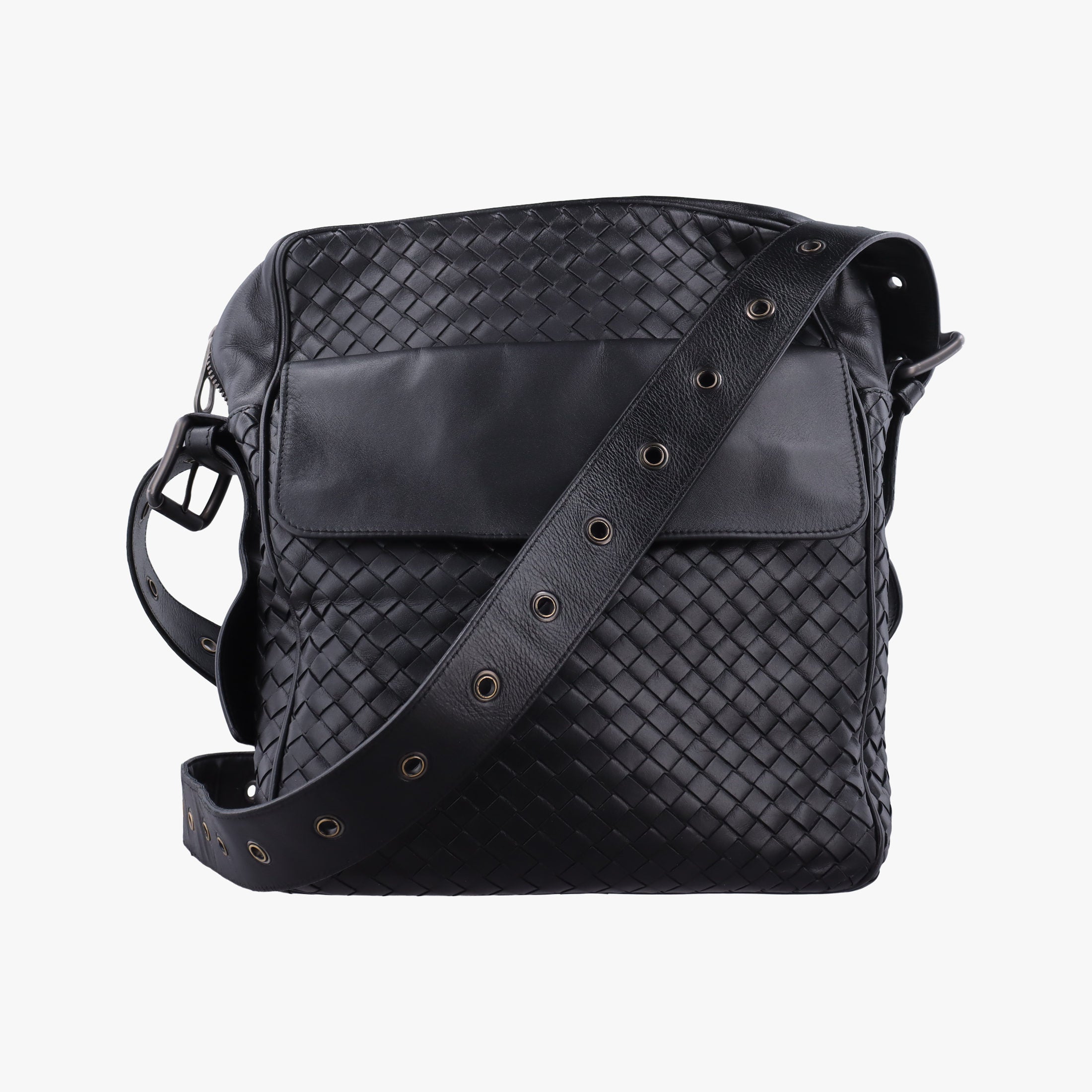 Vintage Bottega Veneta Intrecciato Black lambskin  shoulderbag | stylenewstar
