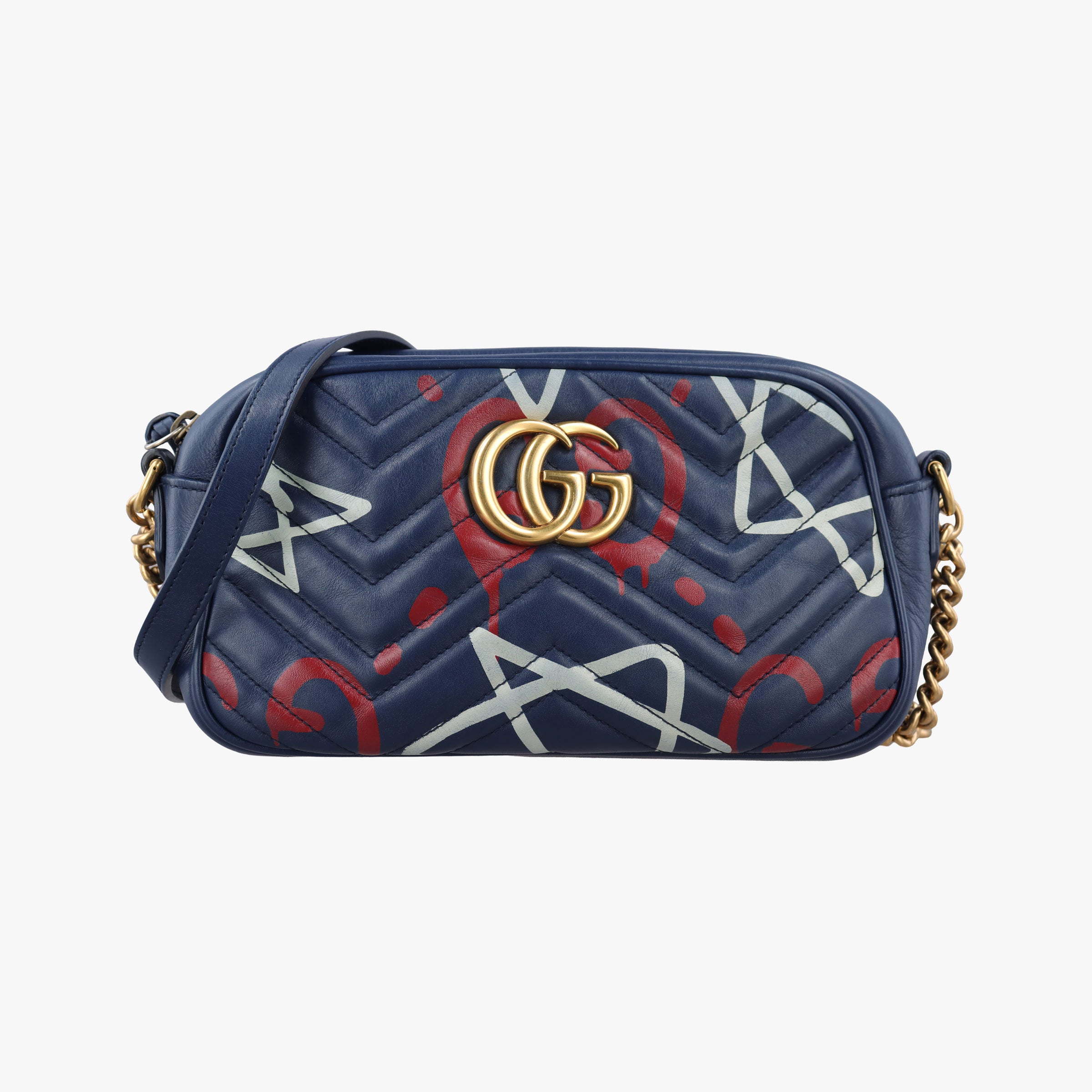 Secondhand Gucci GG Marmont Blue Leather 447632 shoulderbag | stylenewstar