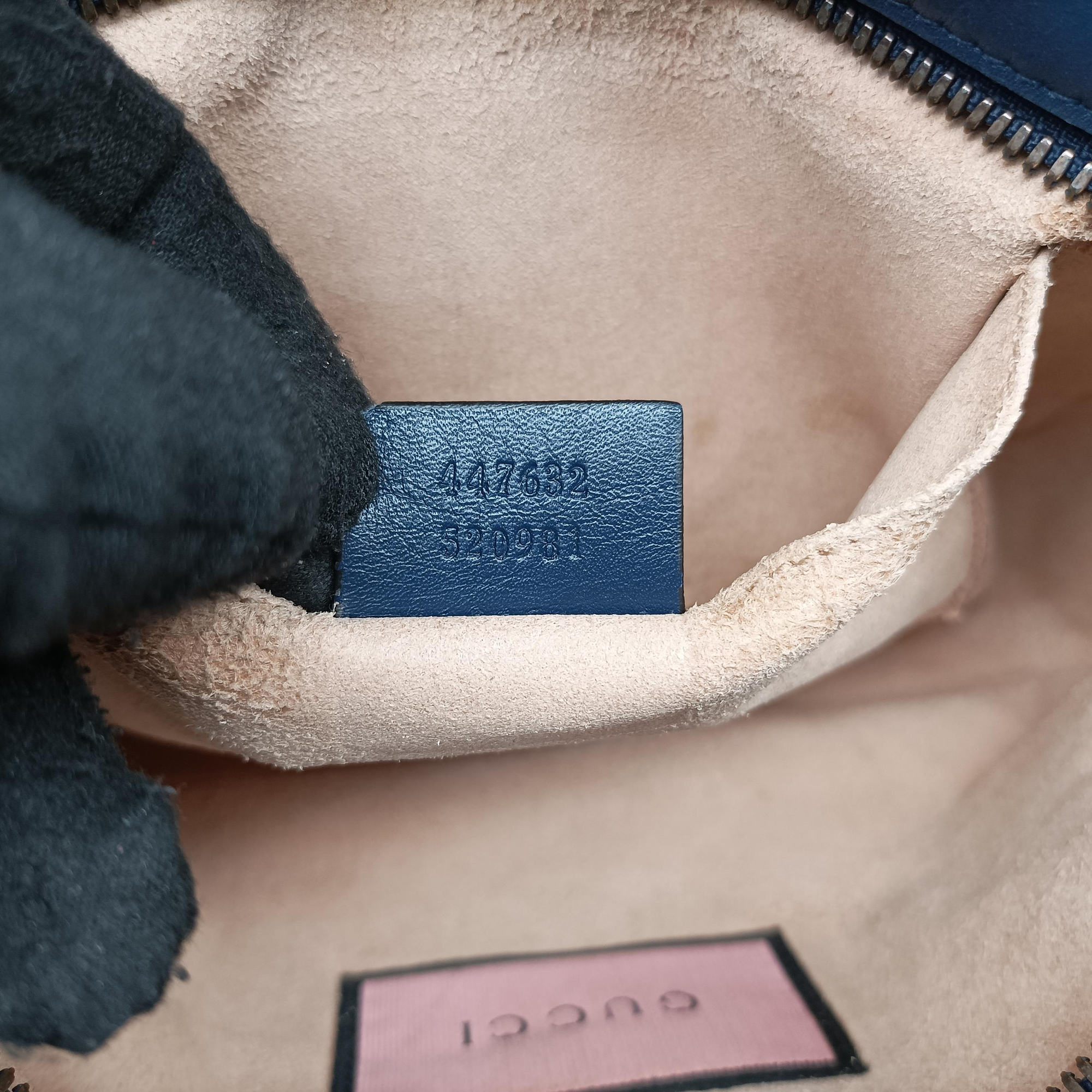 Secondhand Gucci GG Marmont Blue Leather 447632 shoulderbag | stylenewstar